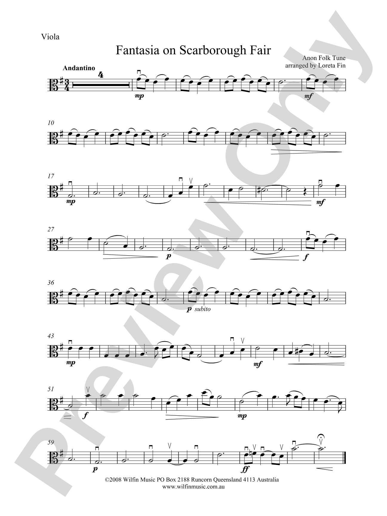Fantasia on Scarborough Fair: Viola