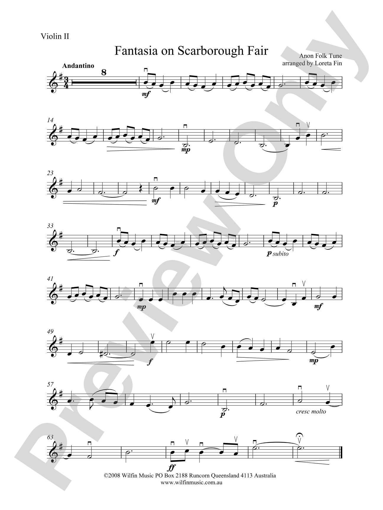 Fantasia on Scarborough Fair: 2nd Violin