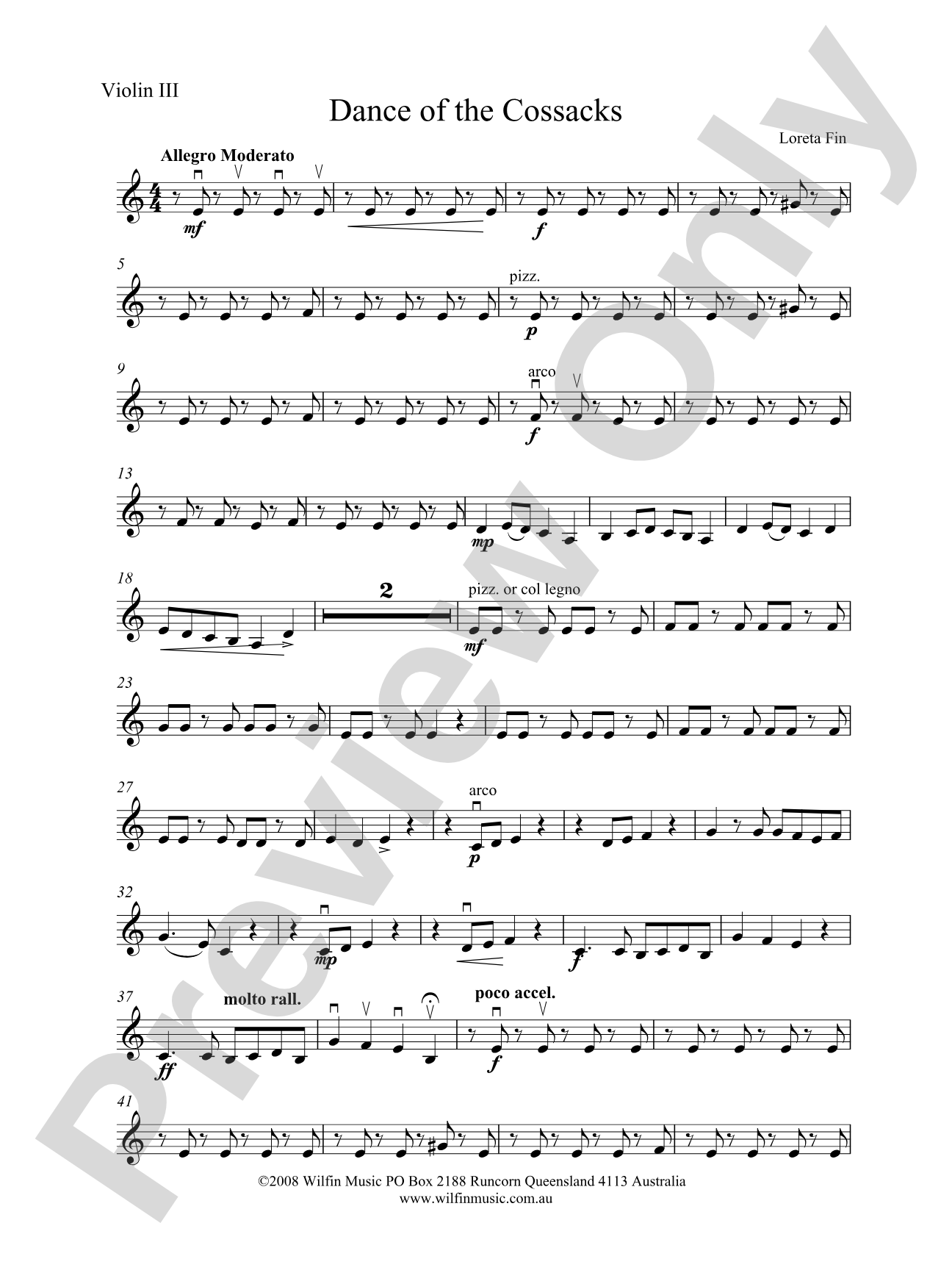 Dance of the Cossacks: 3rd Violin (Viola [TC])