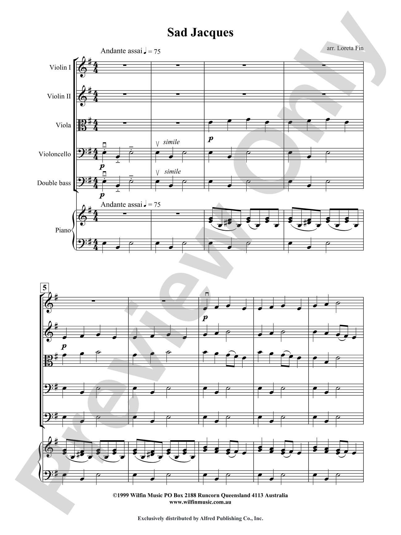 Sad Jacques: Score