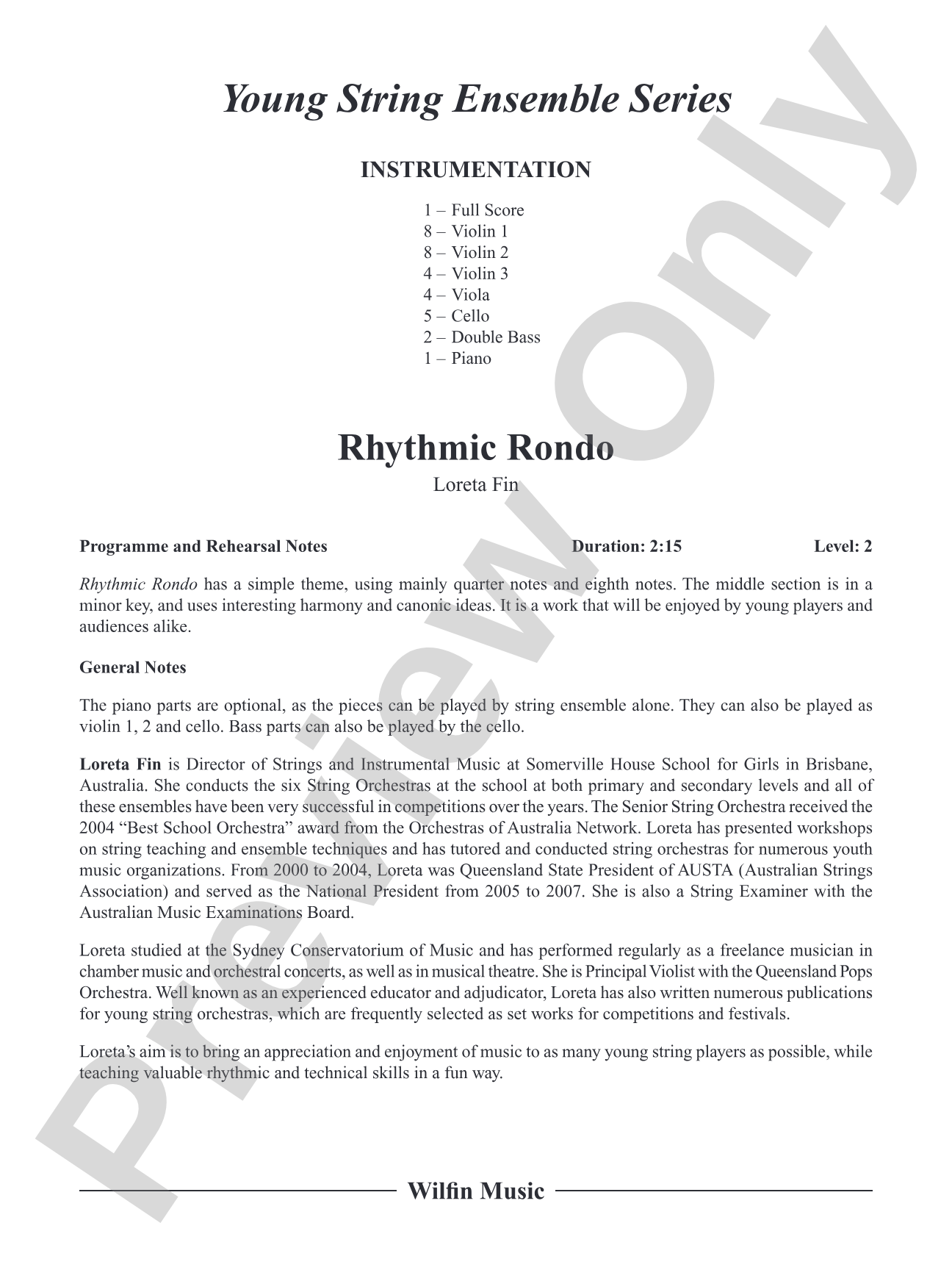 Rhythmic Rondo: String Orchestra Conductor Score & Parts