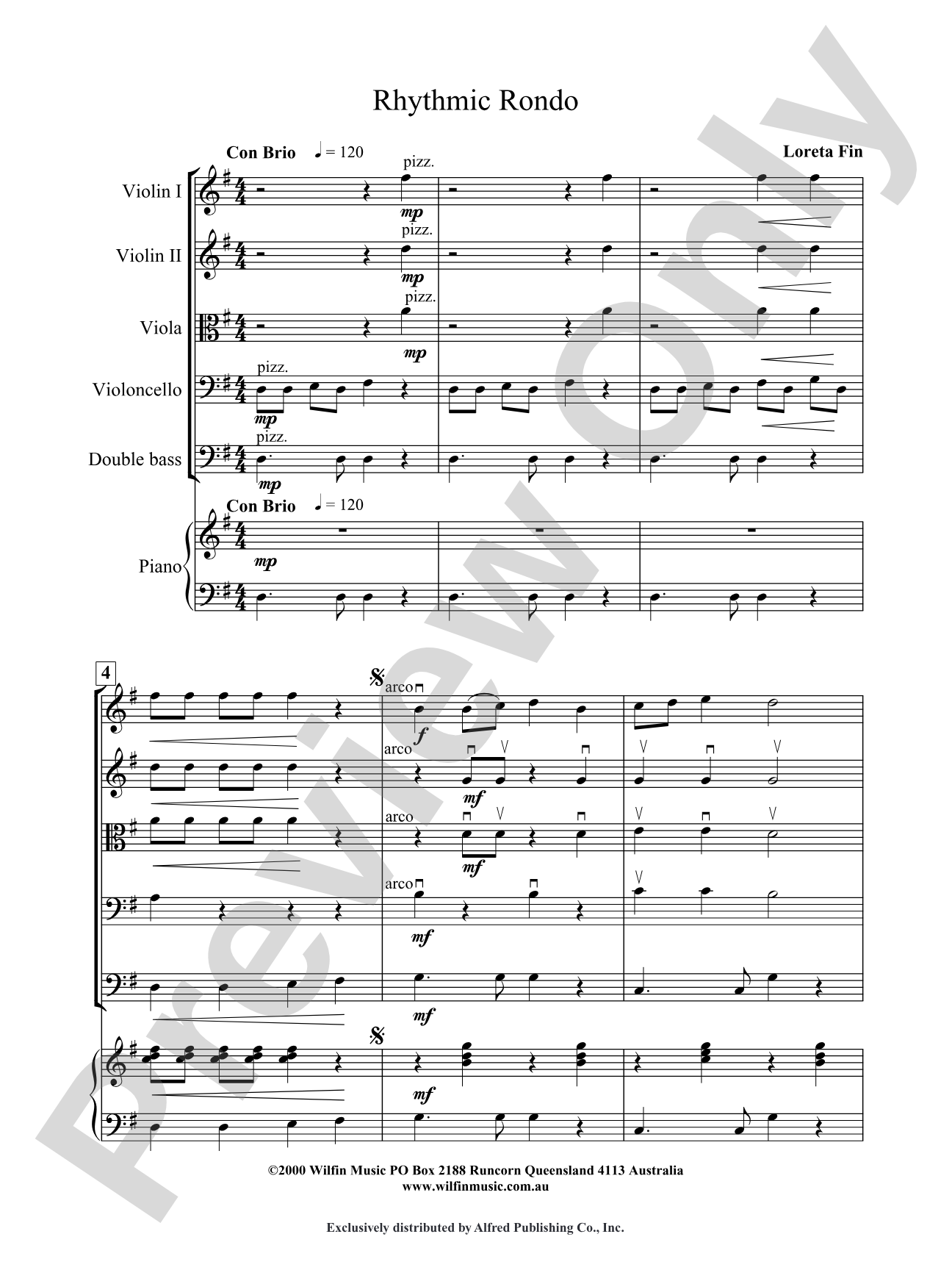 Rhythmic Rondo: String Orchestra Conductor Score & Parts