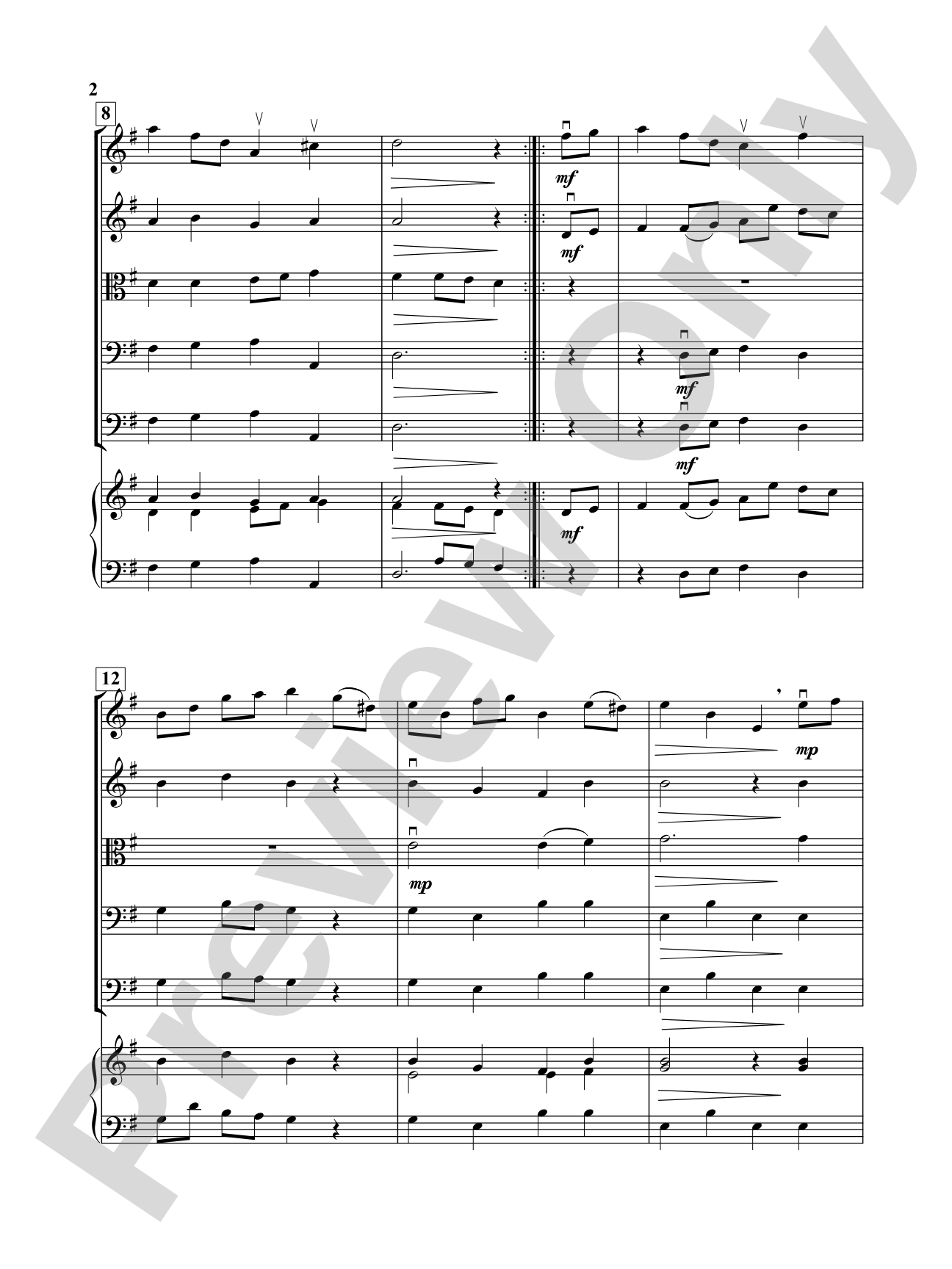 Bourree: String Orchestra Conductor Score & Parts