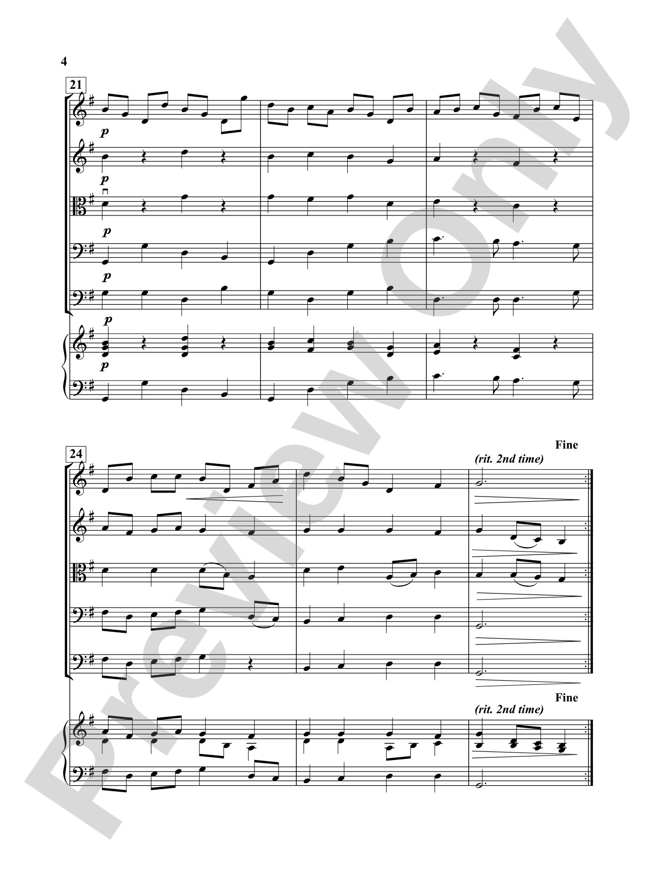Bourree: String Orchestra Conductor Score & Parts