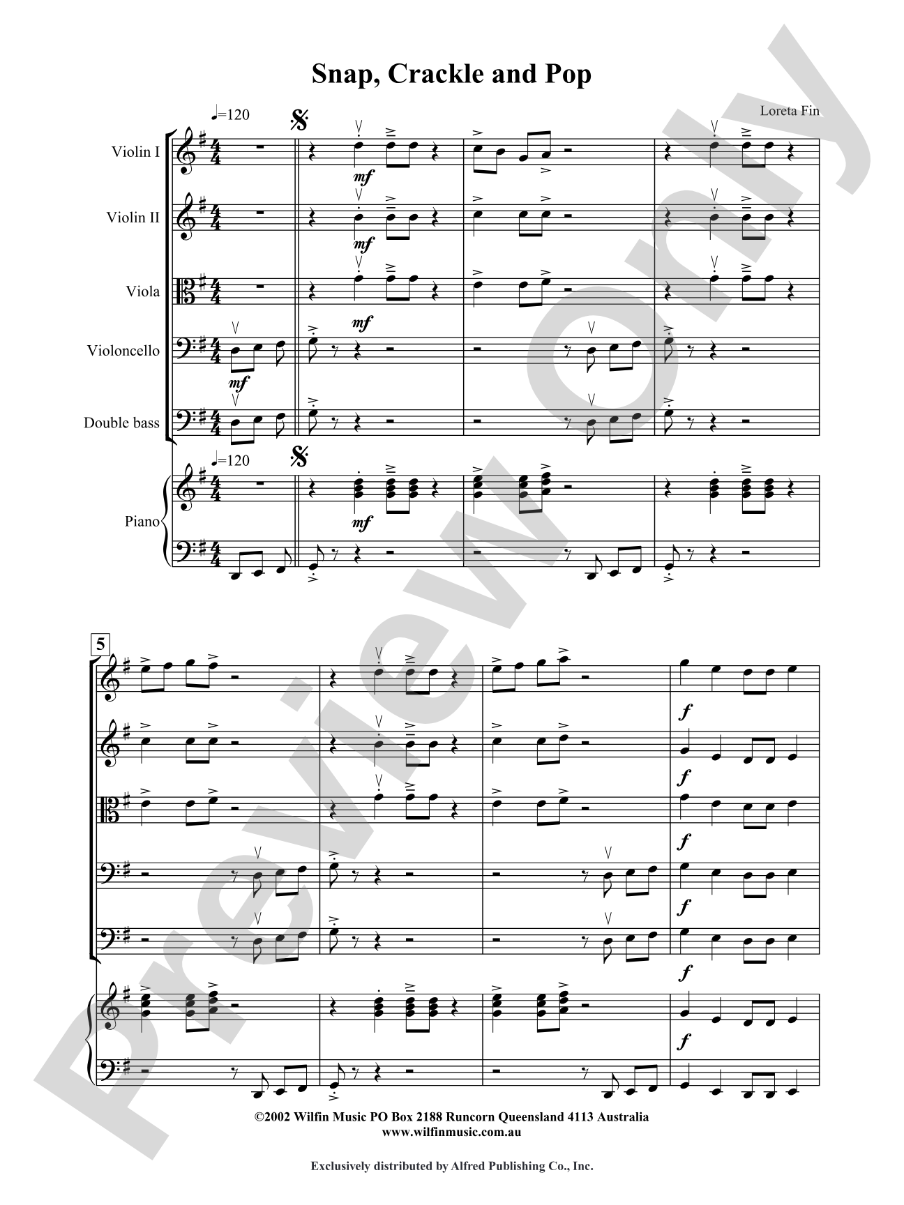 Snap, Crackle and Pop: String Orchestra Conductor Score & Parts