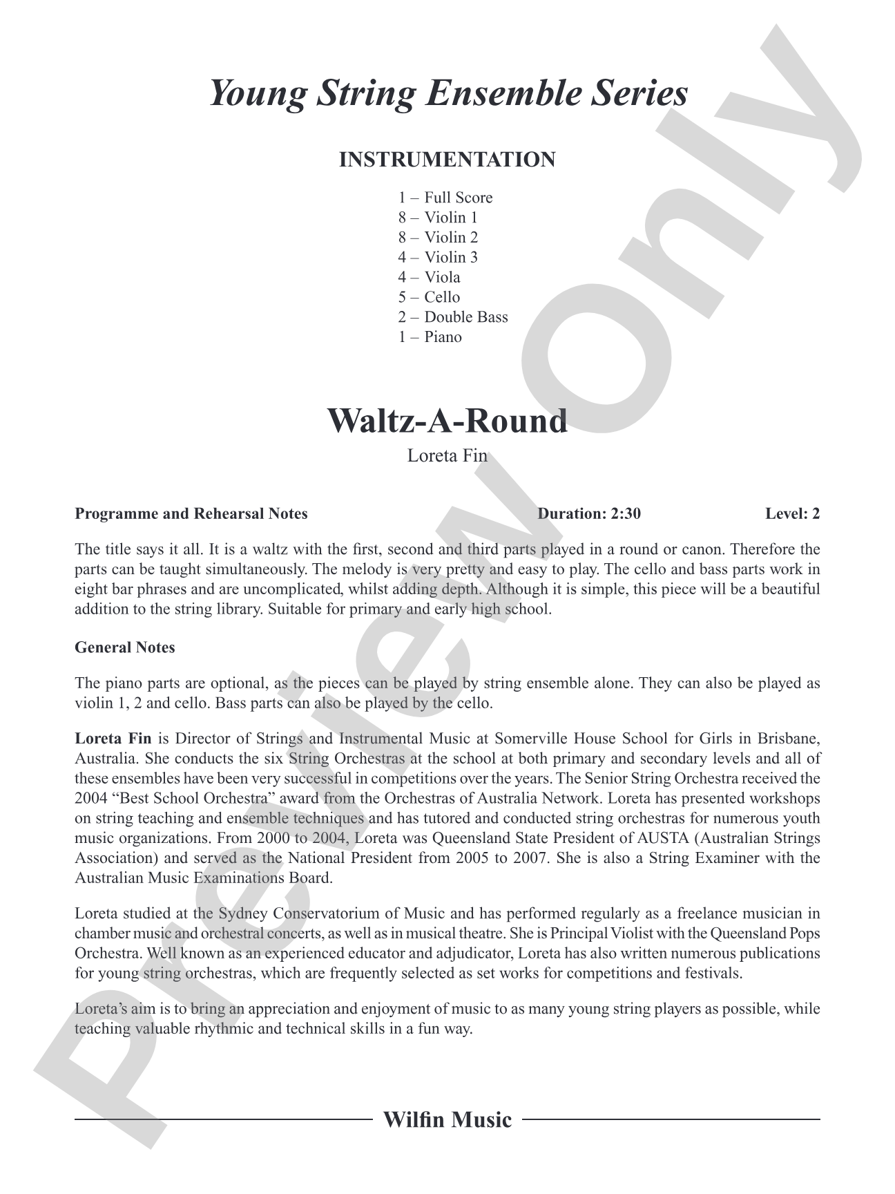 Waltz-A-Round: String Orchestra Conductor Score & Parts