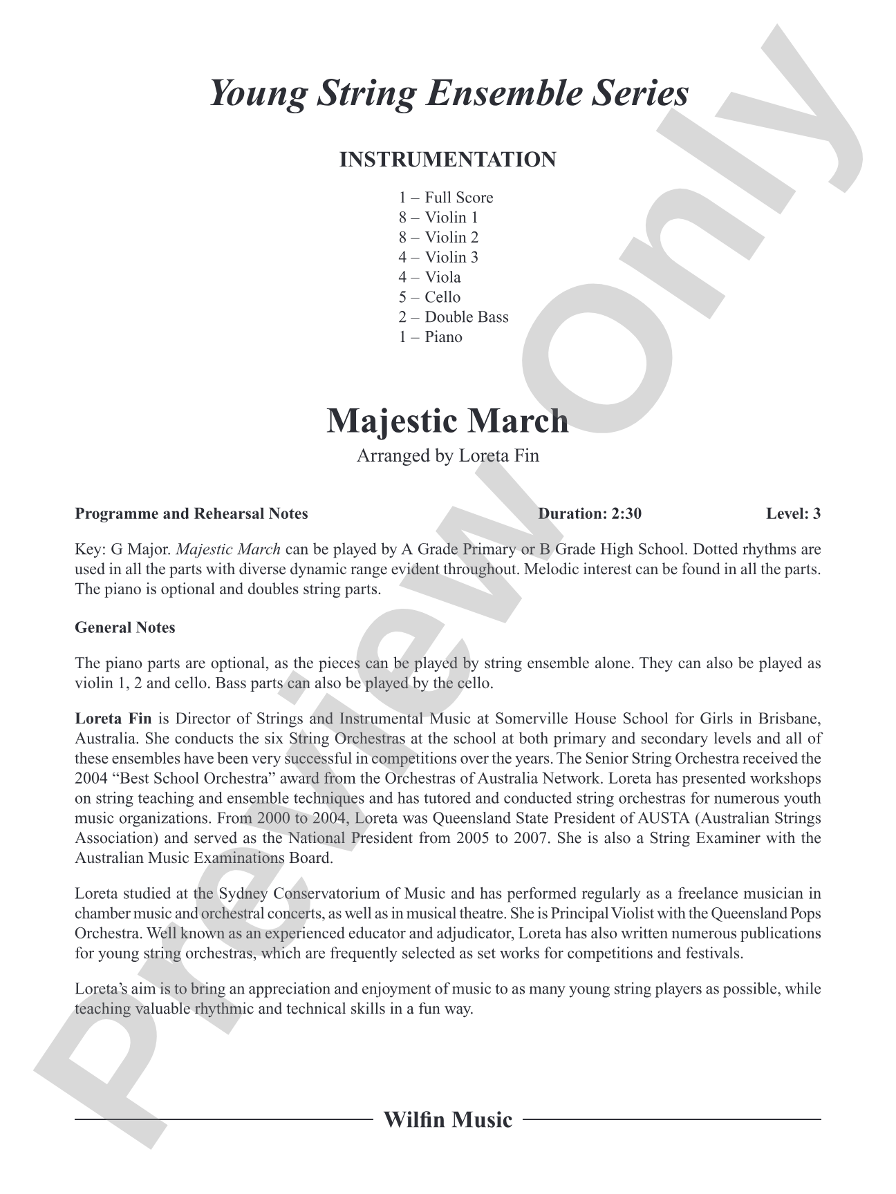 Majestic March: String Orchestra Conductor Score & Parts