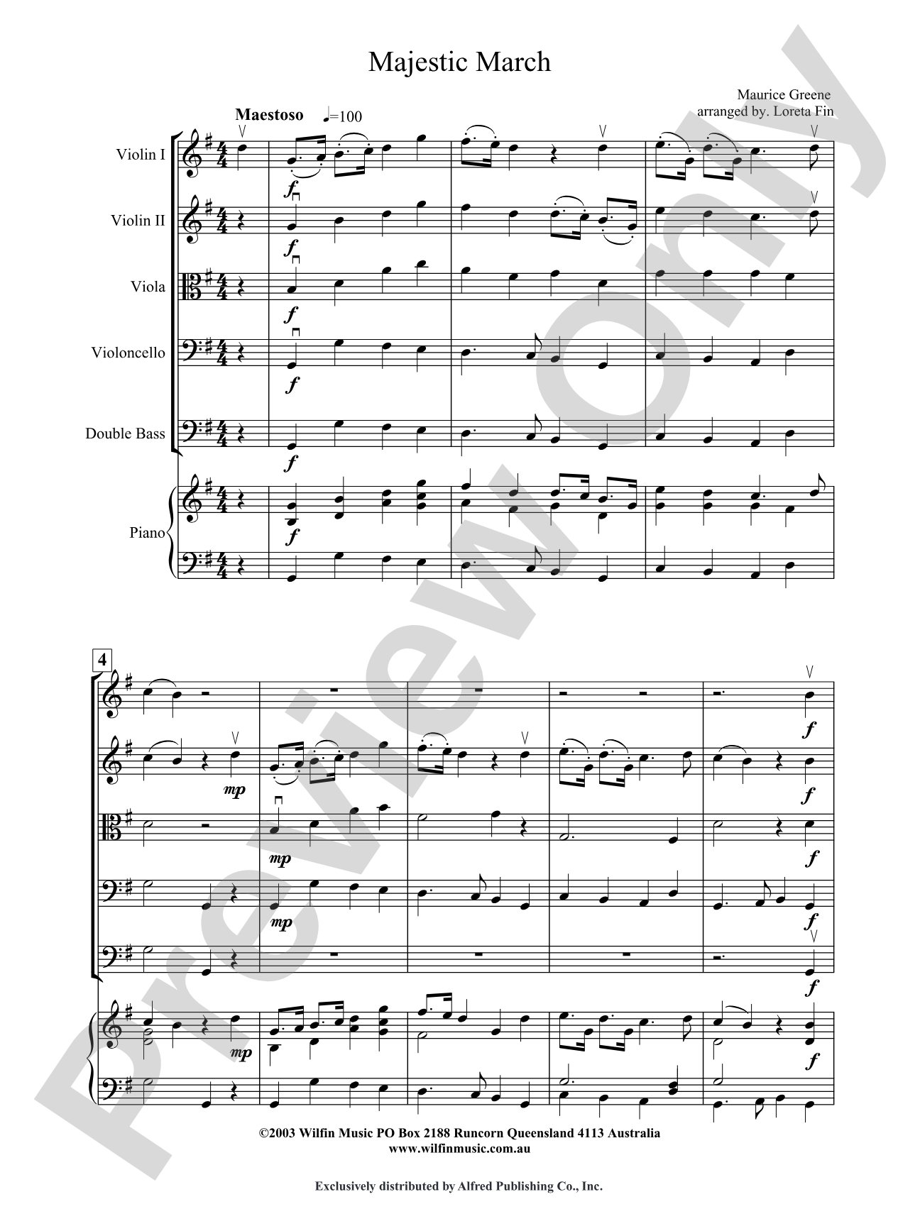 Majestic March: String Orchestra Conductor Score & Parts