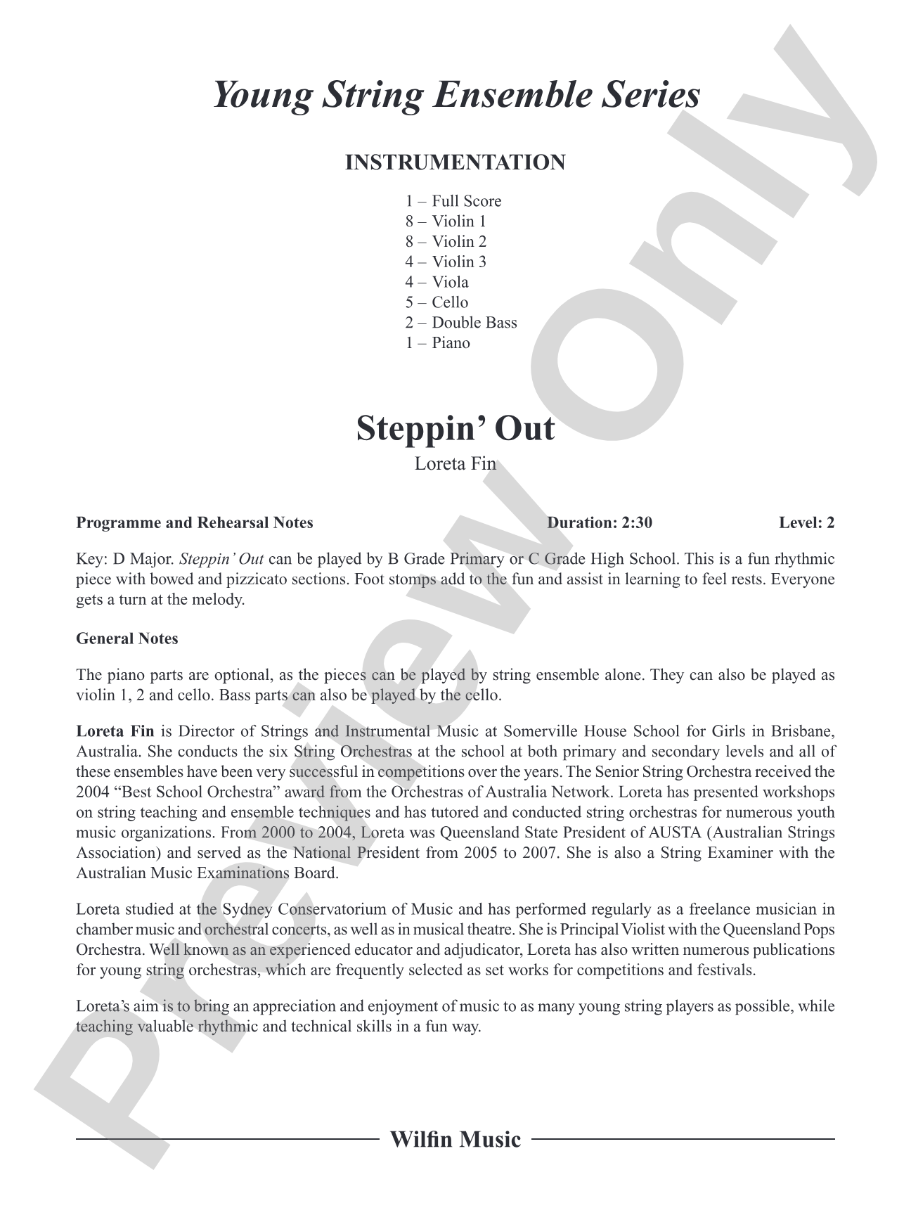 Steppin' Out: String Orchestra Conductor Score & Parts