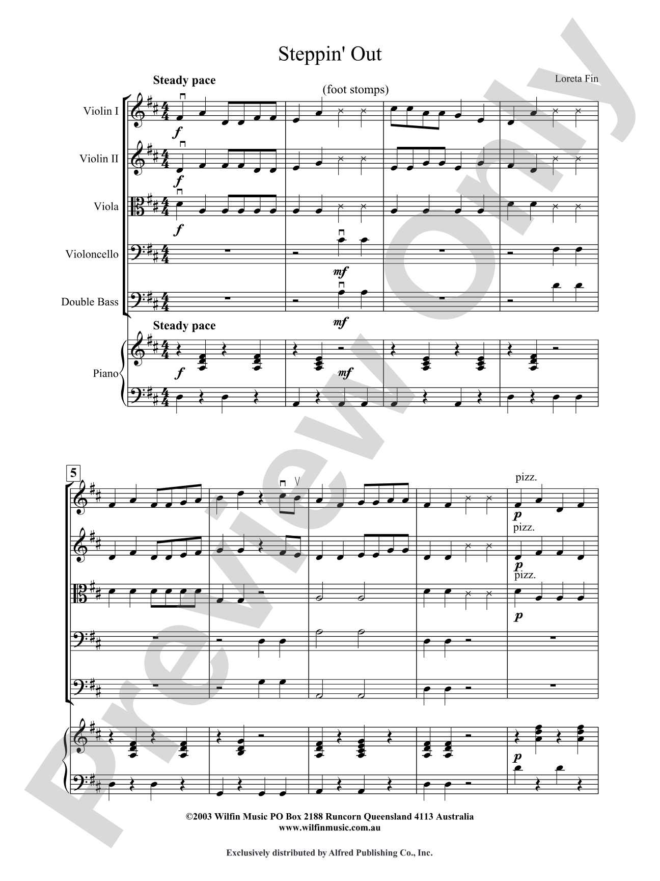 Steppin' Out: String Orchestra Conductor Score & Parts