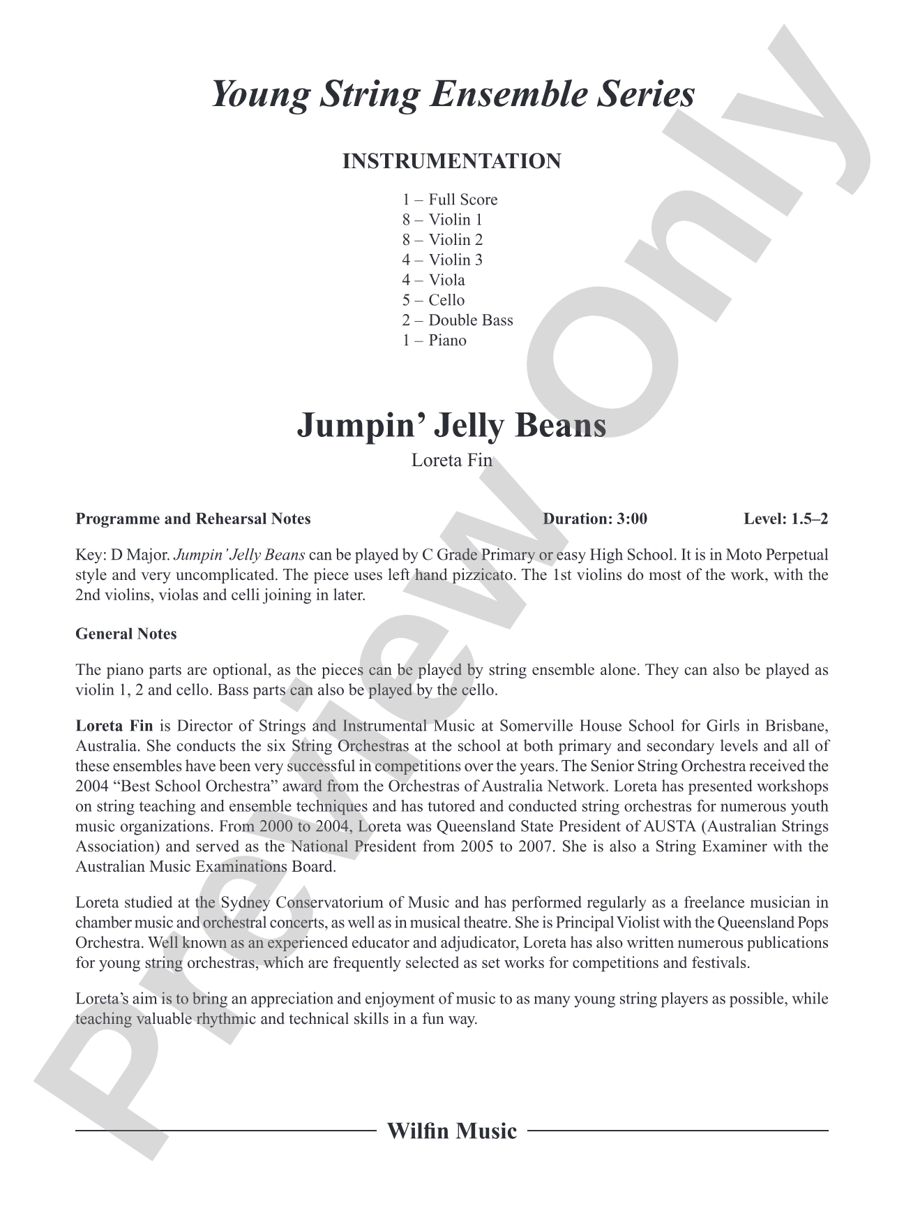 Jumpin' Jelly Beans: String Orchestra Conductor Score & Parts