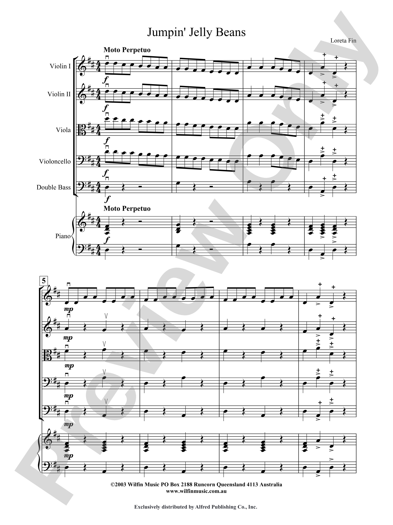 Jumpin' Jelly Beans: String Orchestra Conductor Score & Parts