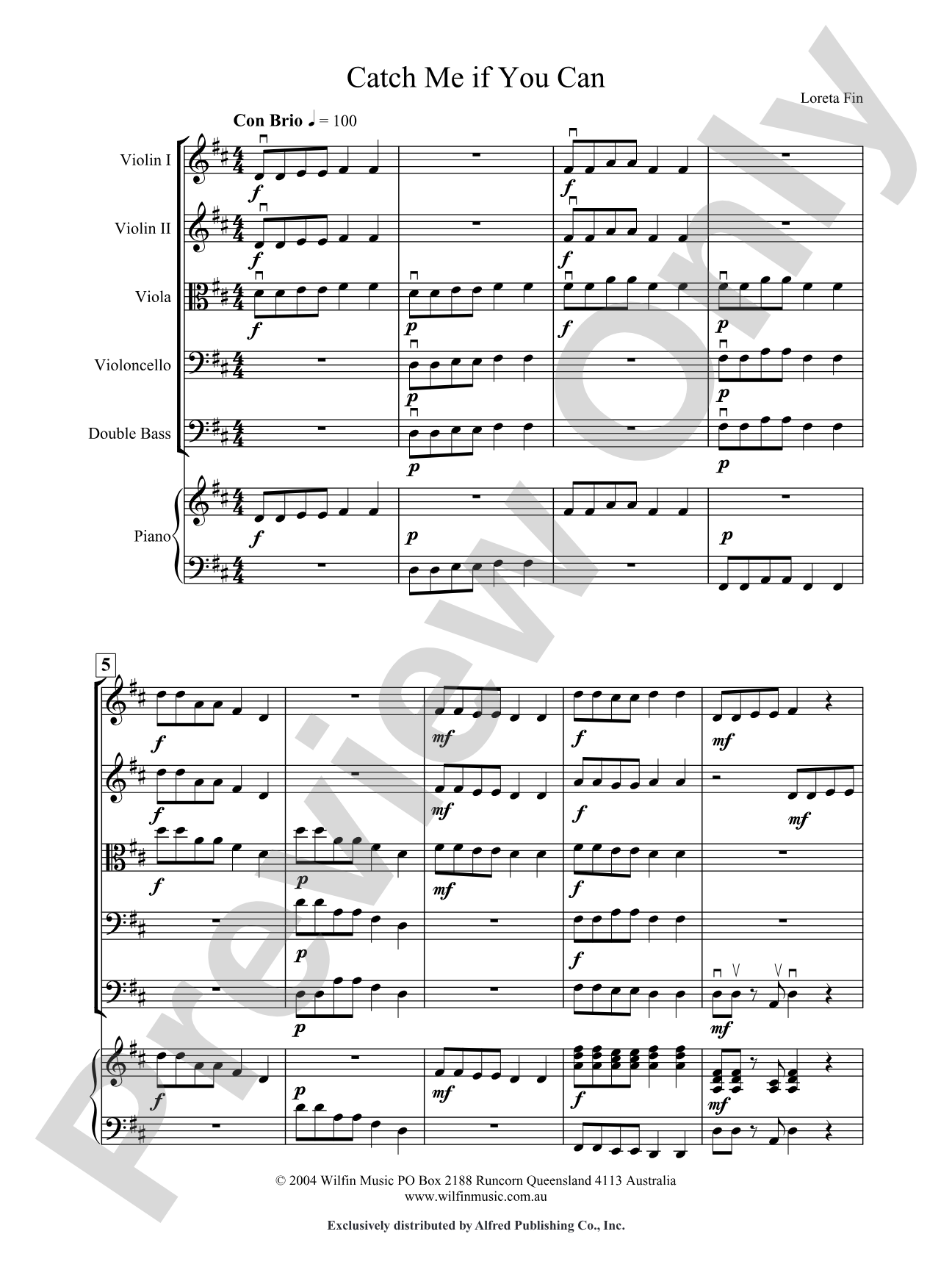Catch Me If You Can: String Orchestra Conductor Score & Parts