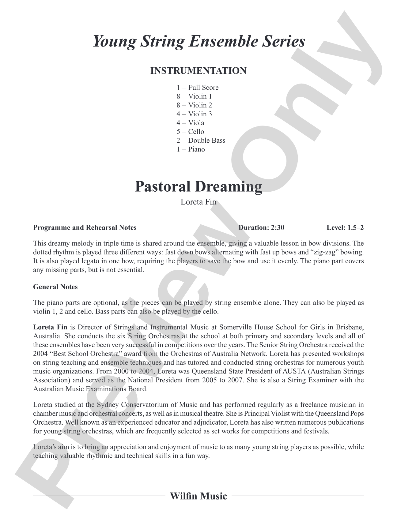 Pastoral Dreaming: String Orchestra Conductor Score & Parts
