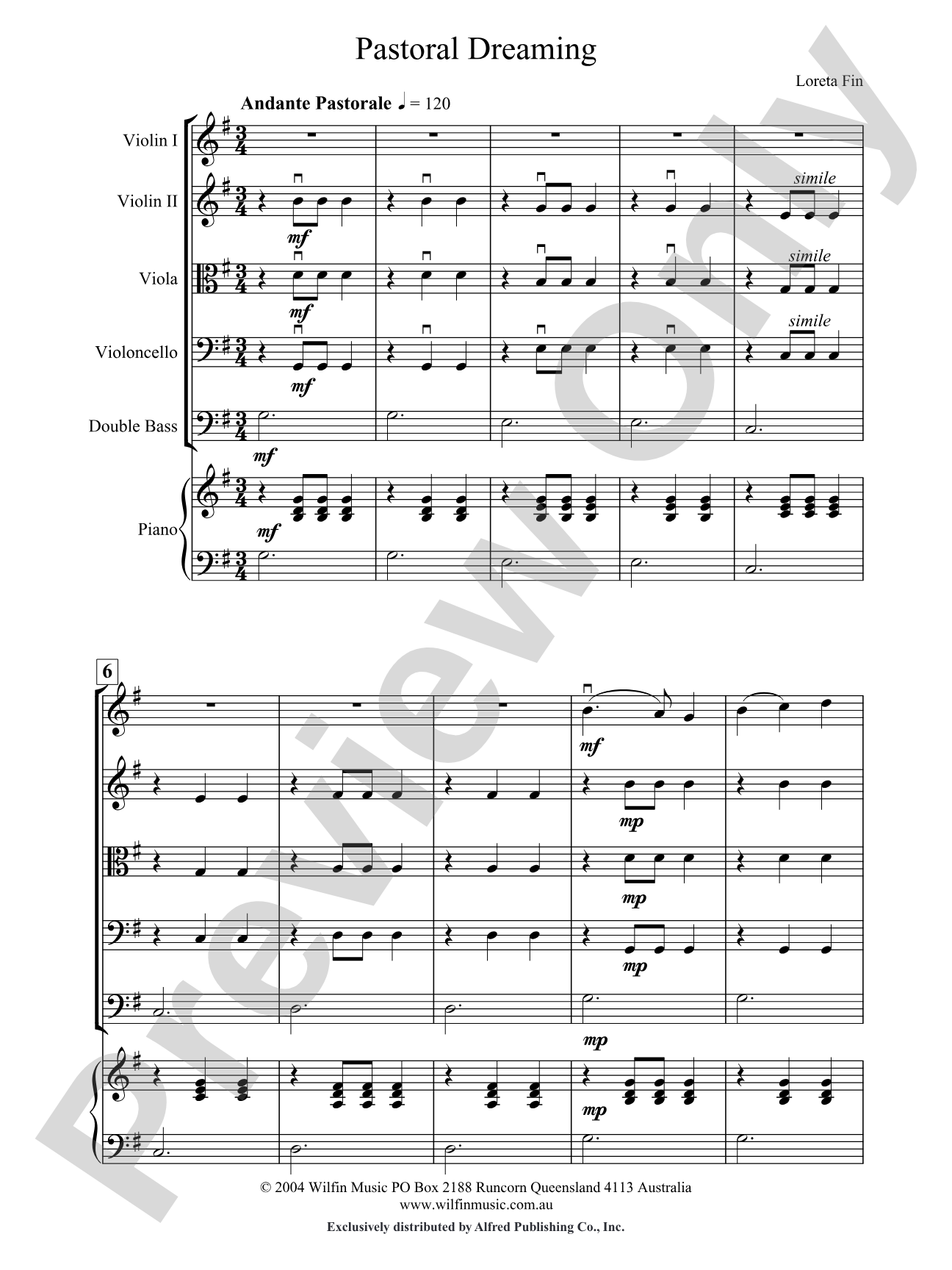 Pastoral Dreaming: String Orchestra Conductor Score & Parts