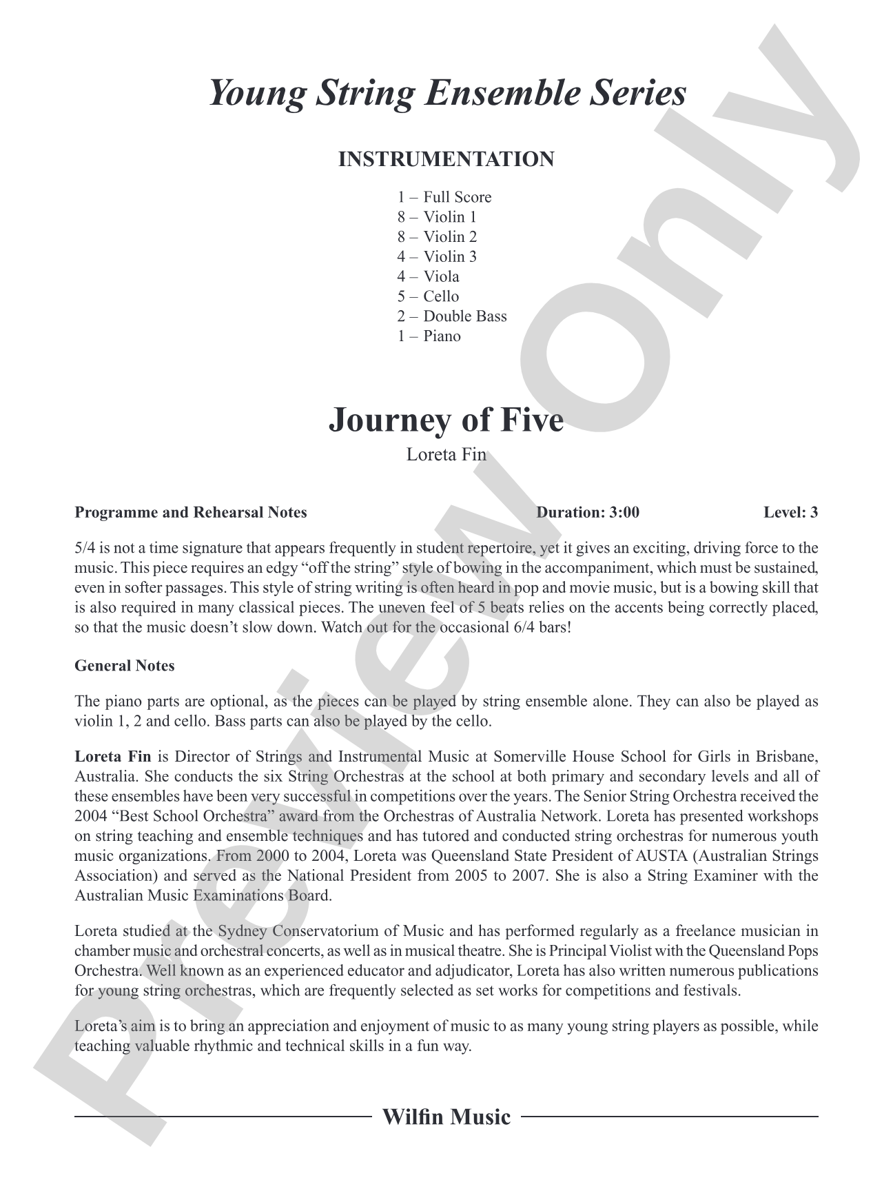 Journey of Five: String Orchestra Conductor Score & Parts