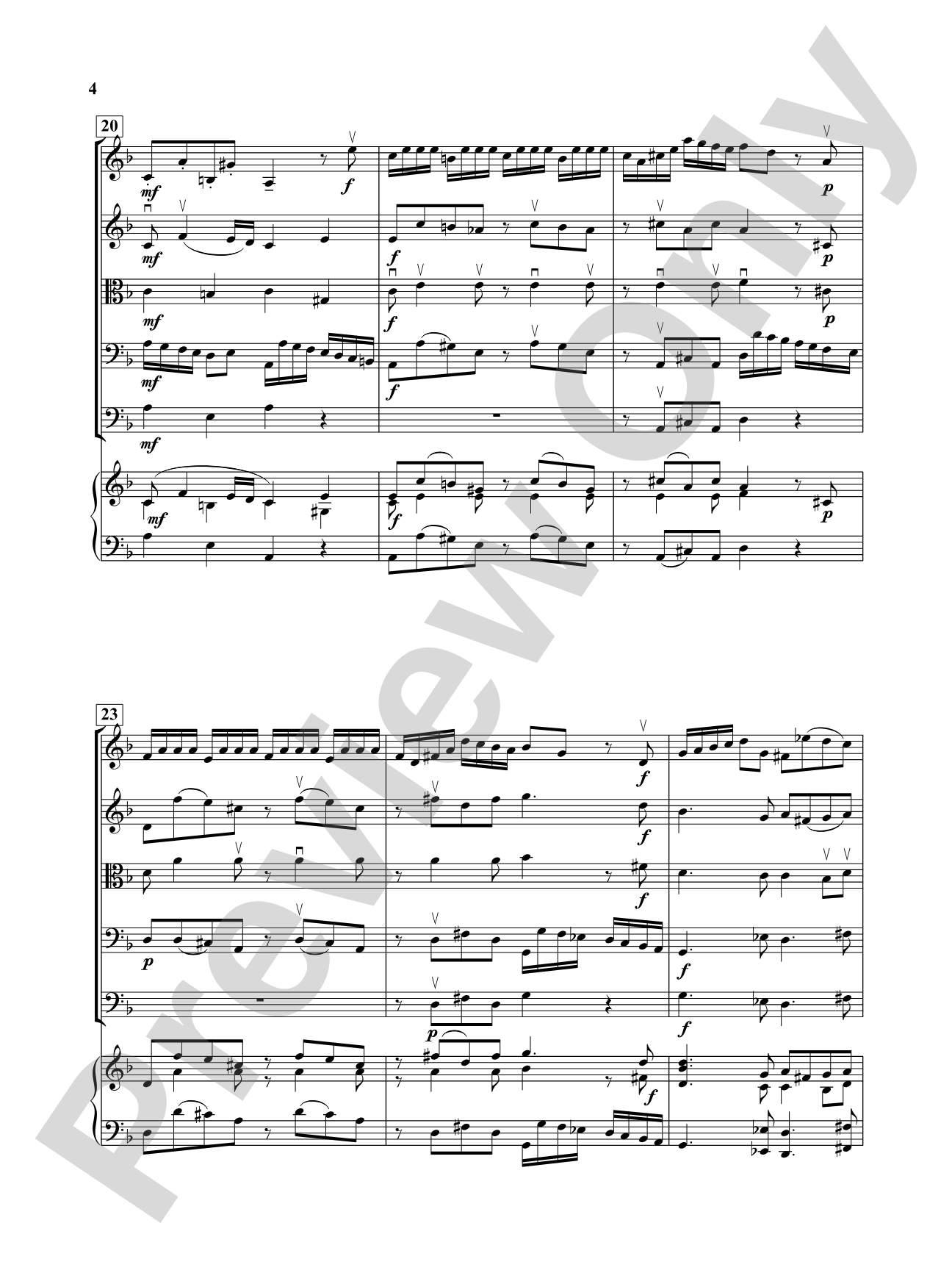 Allegro from Sonata in F: String Orchestra Conductor Score & Parts