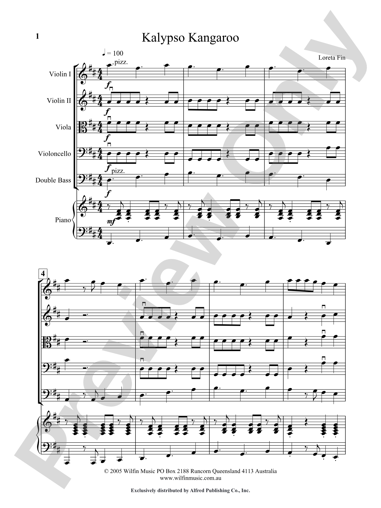 Kalypso Kangaroo: String Orchestra Conductor Score & Parts