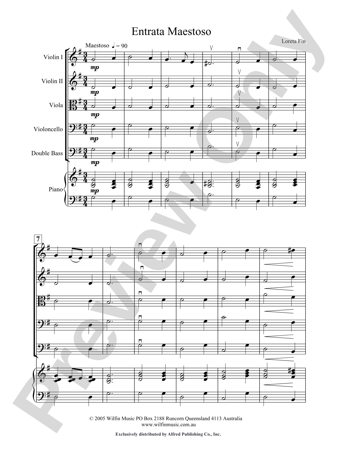 Entrata Maestoso: String Orchestra Conductor Score & Parts