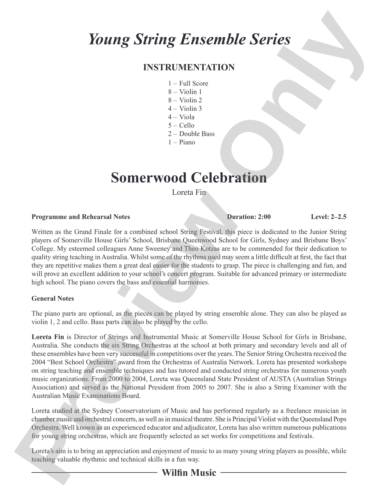 Somerwood Celebration: String Orchestra Conductor Score & Parts