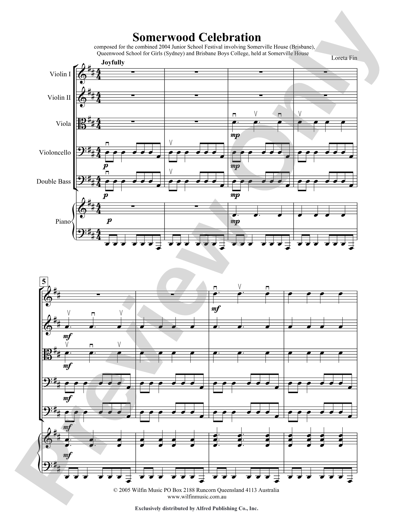 Somerwood Celebration: String Orchestra Conductor Score & Parts