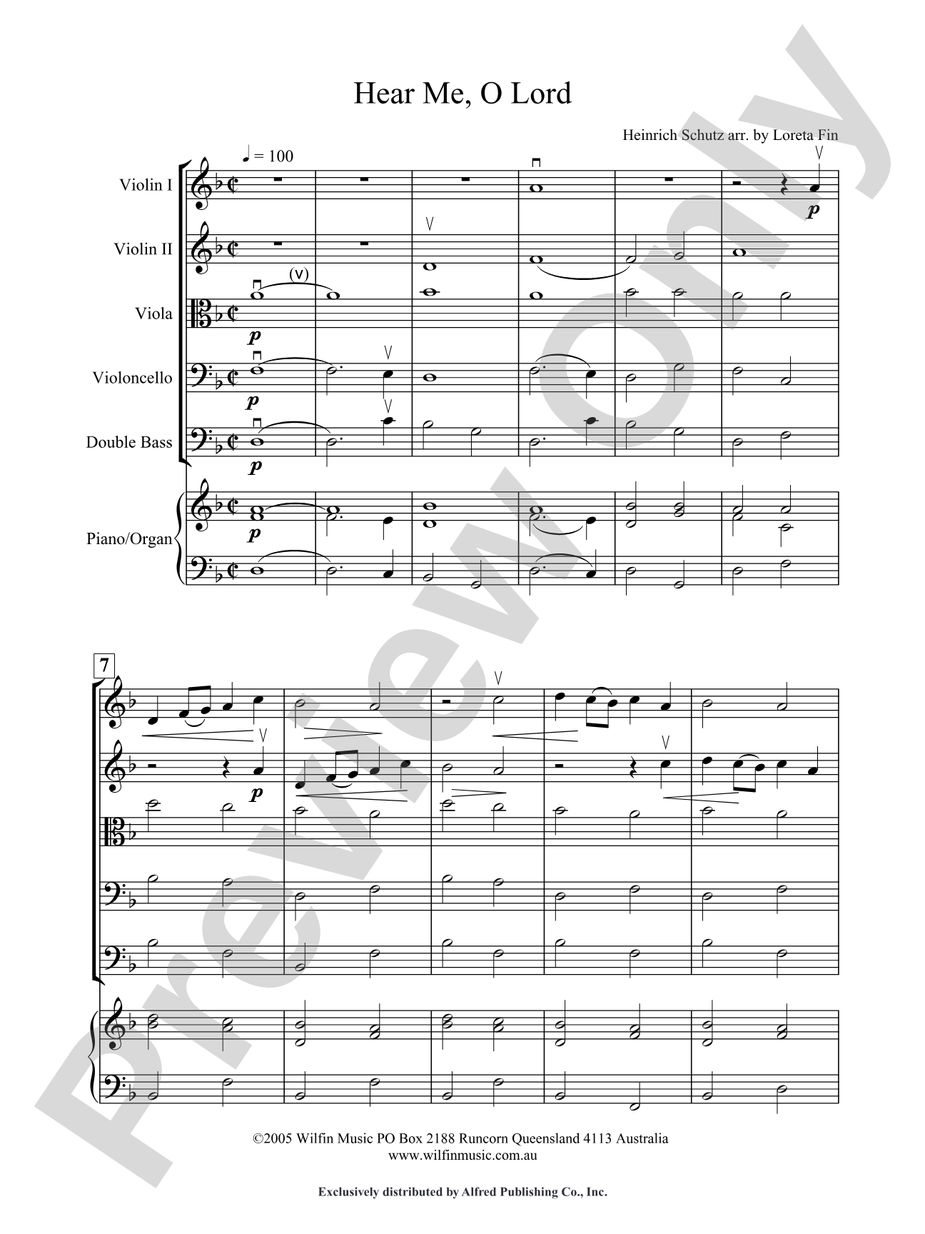Hear Me O Lord: String Orchestra Conductor Score & Parts