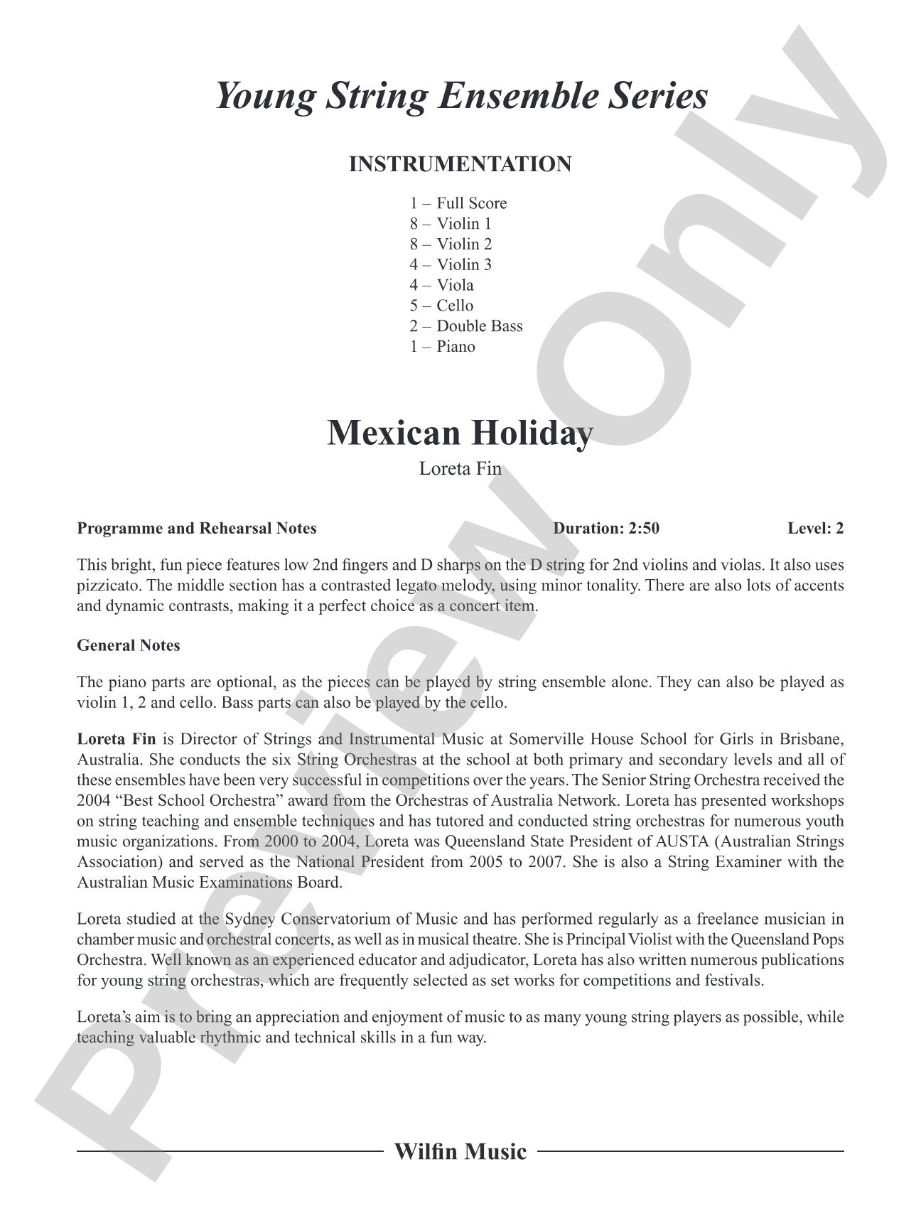 Mexican Holiday: String Orchestra Conductor Score & Parts