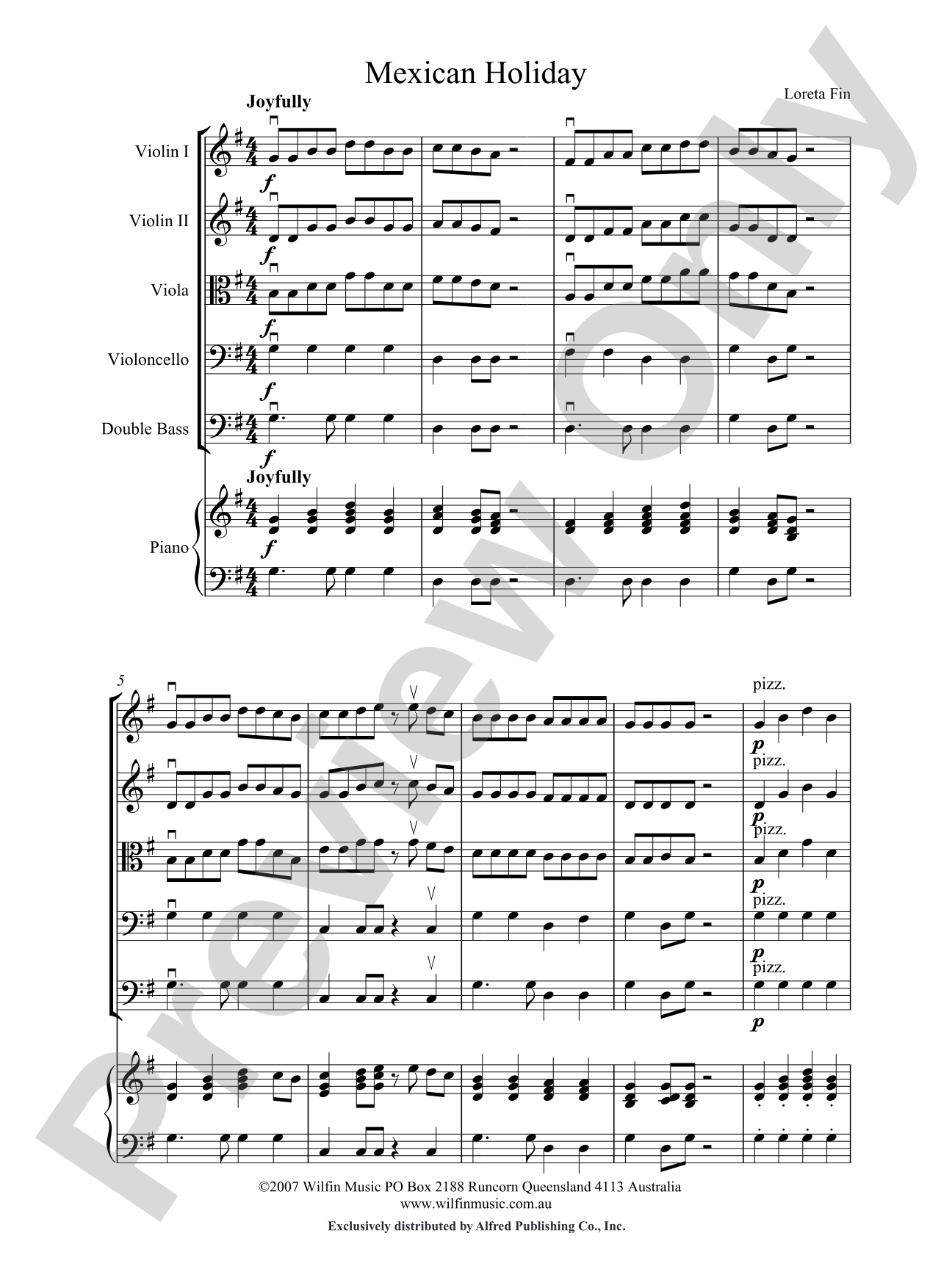 Mexican Holiday: String Orchestra Conductor Score & Parts