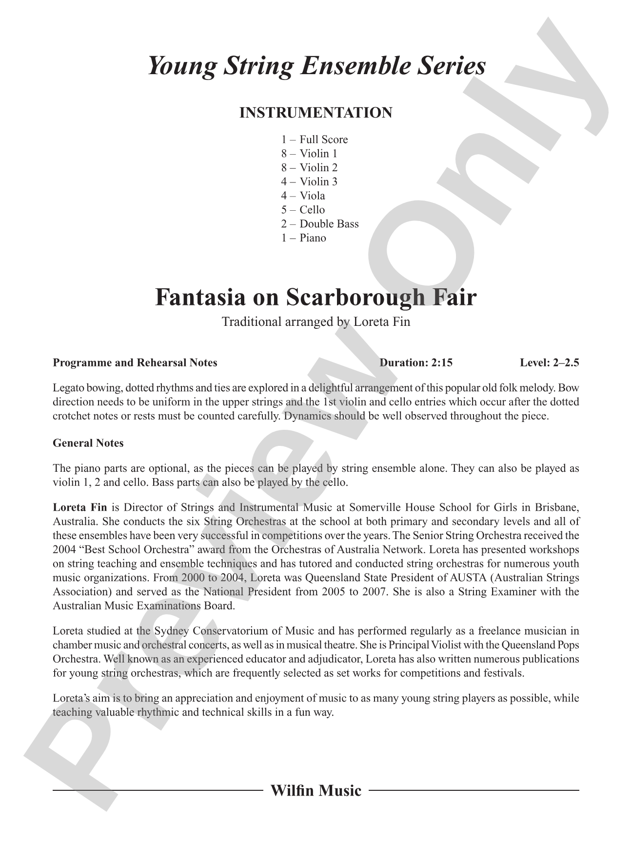 Fantasia on Scarborough Fair: String Orchestra Conductor Score & Parts
