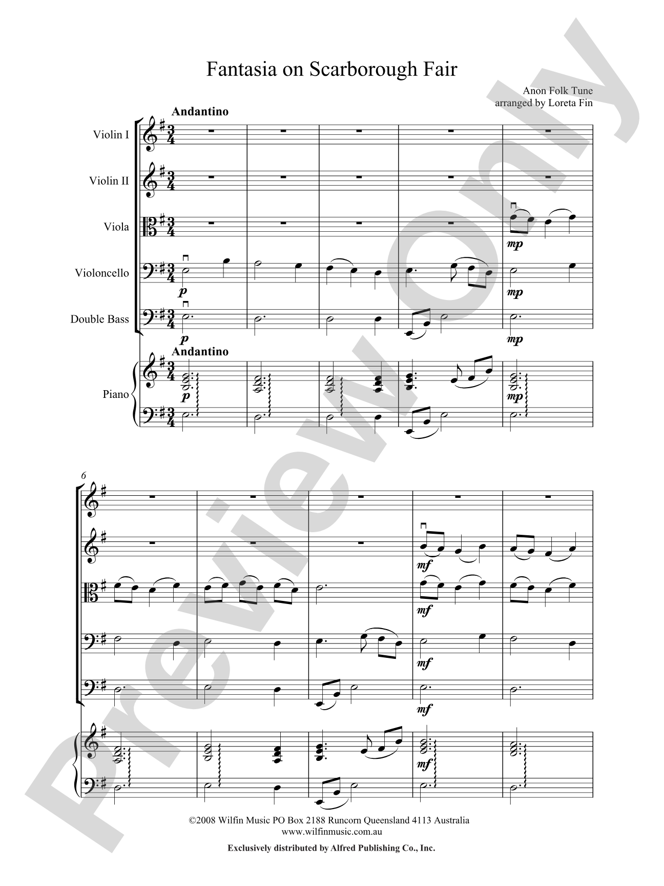 Fantasia on Scarborough Fair: String Orchestra Conductor Score & Parts