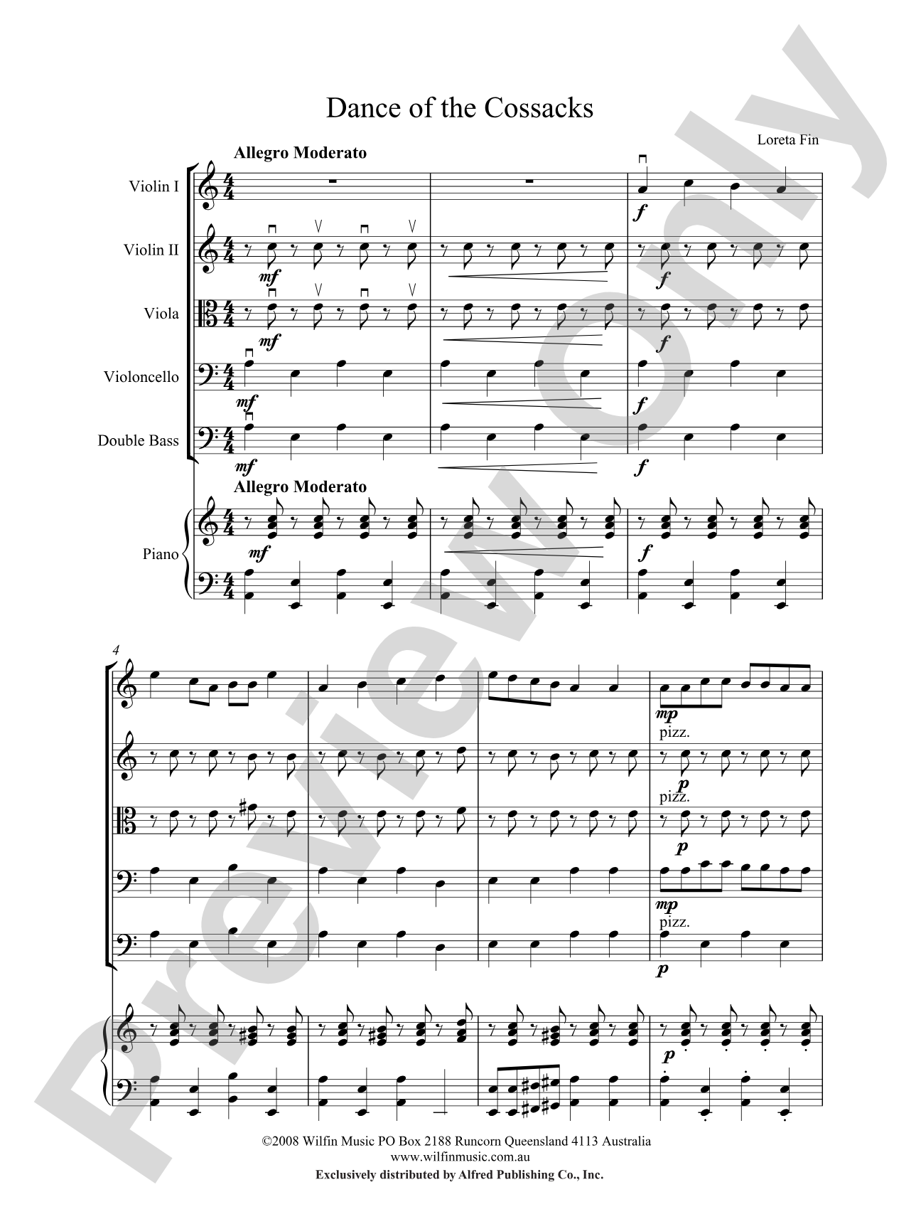 Dance of the Cossacks: Score