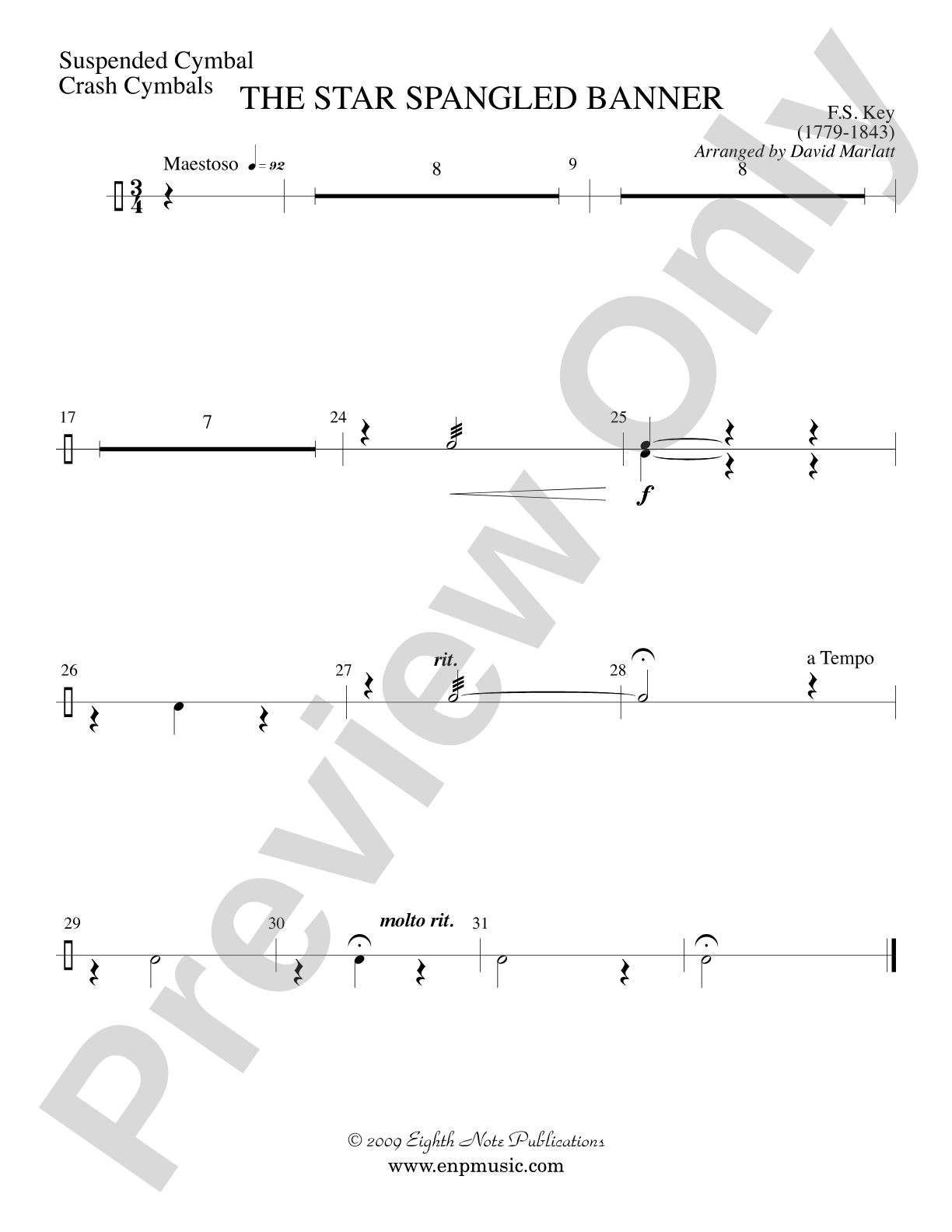 The Star Spangled Banner: 1st Percussion