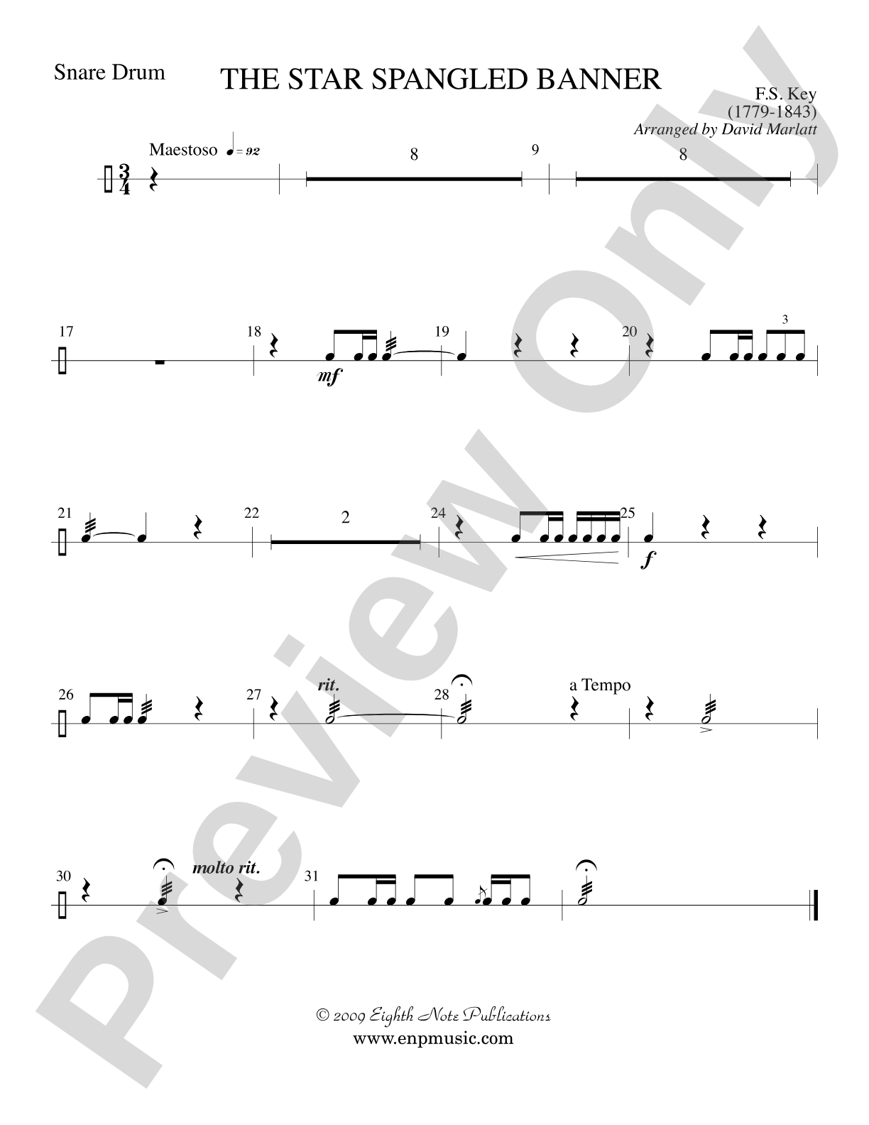 The Star Spangled Banner: Snare Drum