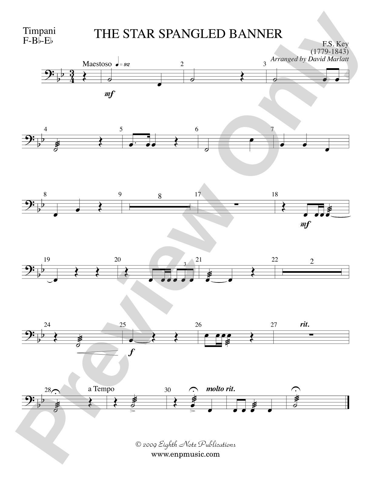 The Star Spangled Banner: Timpani