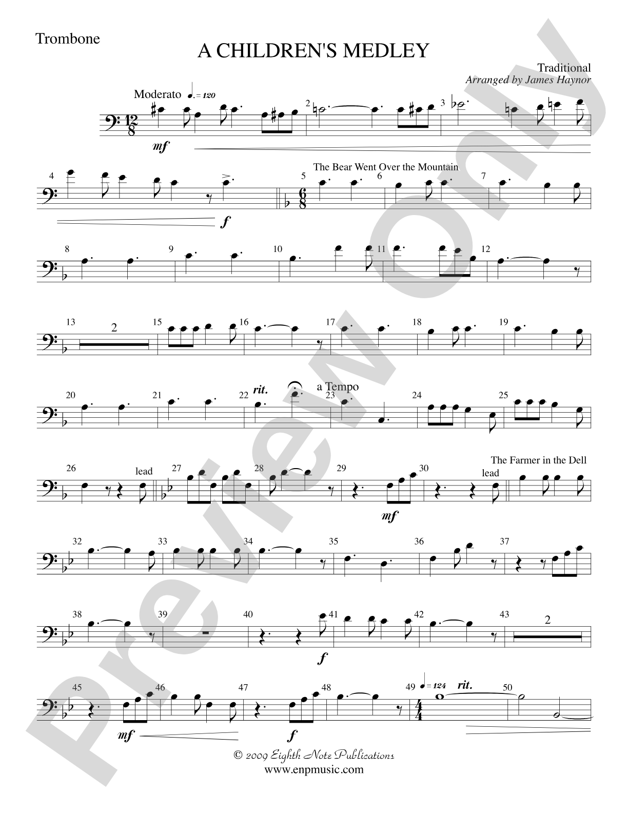 A Children's Medley: 1st Trombone