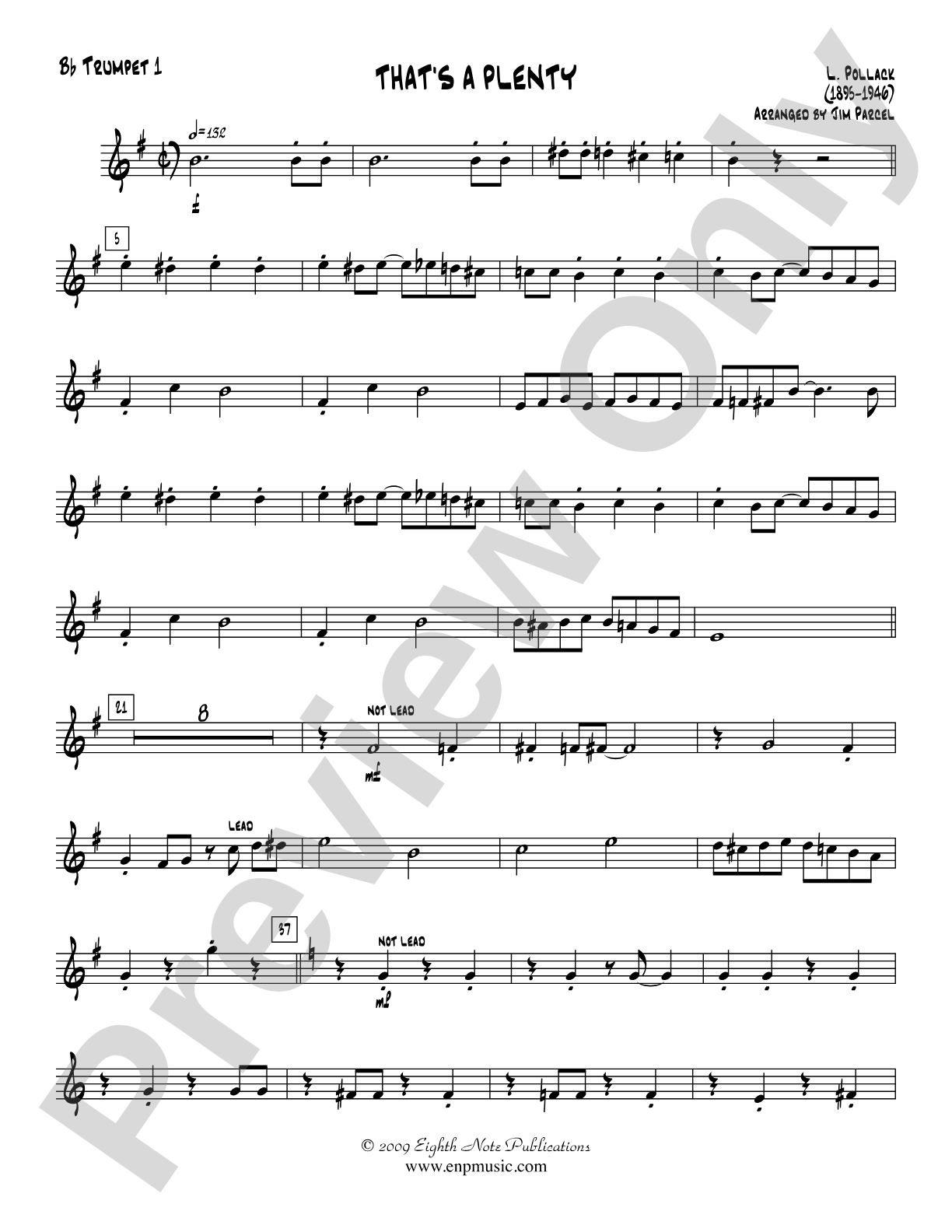 That's a Plenty: 1st B-flat Trumpet