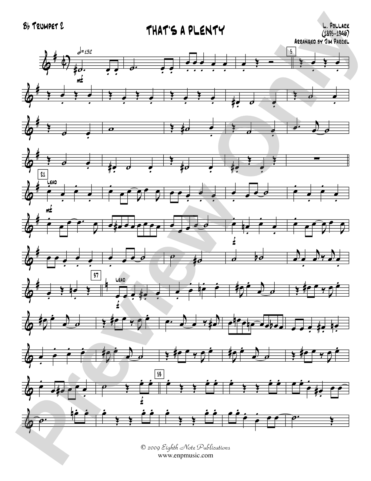 That's a Plenty: 2nd B-flat Trumpet