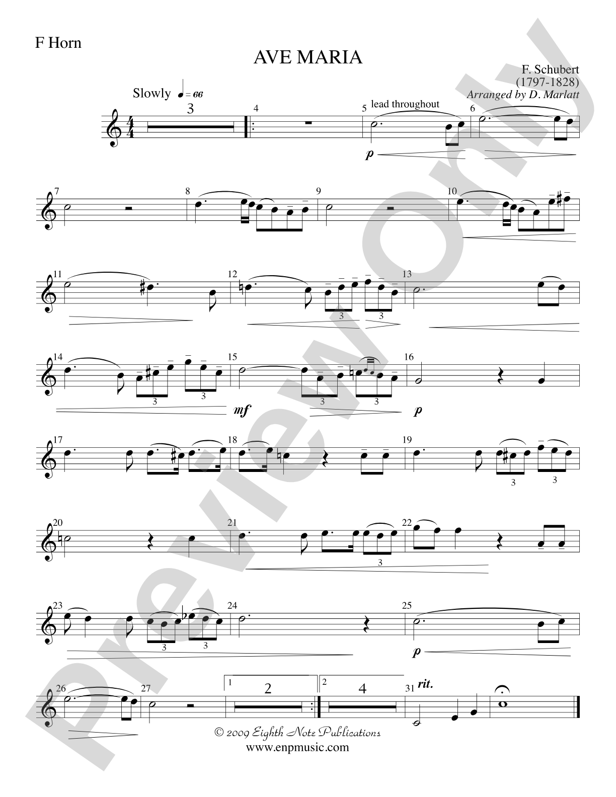 Ave Maria: 1st F Horn