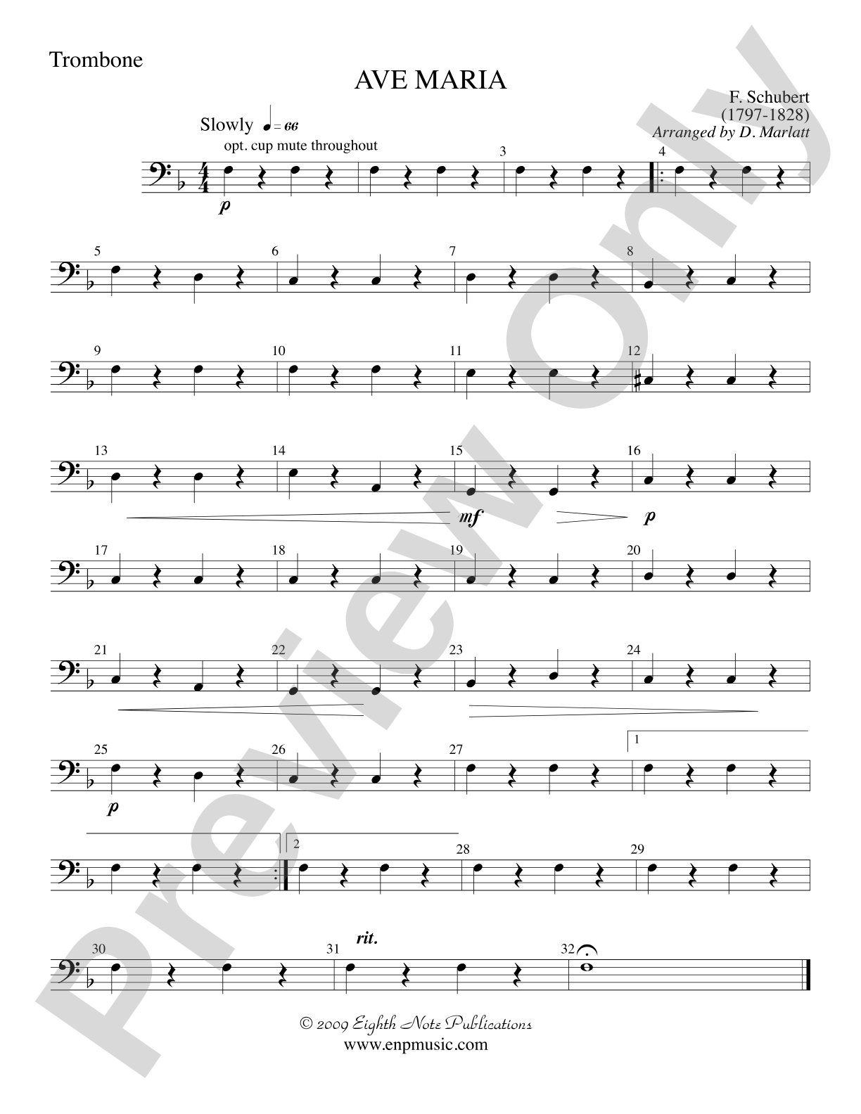 Ave Maria: 1st Trombone