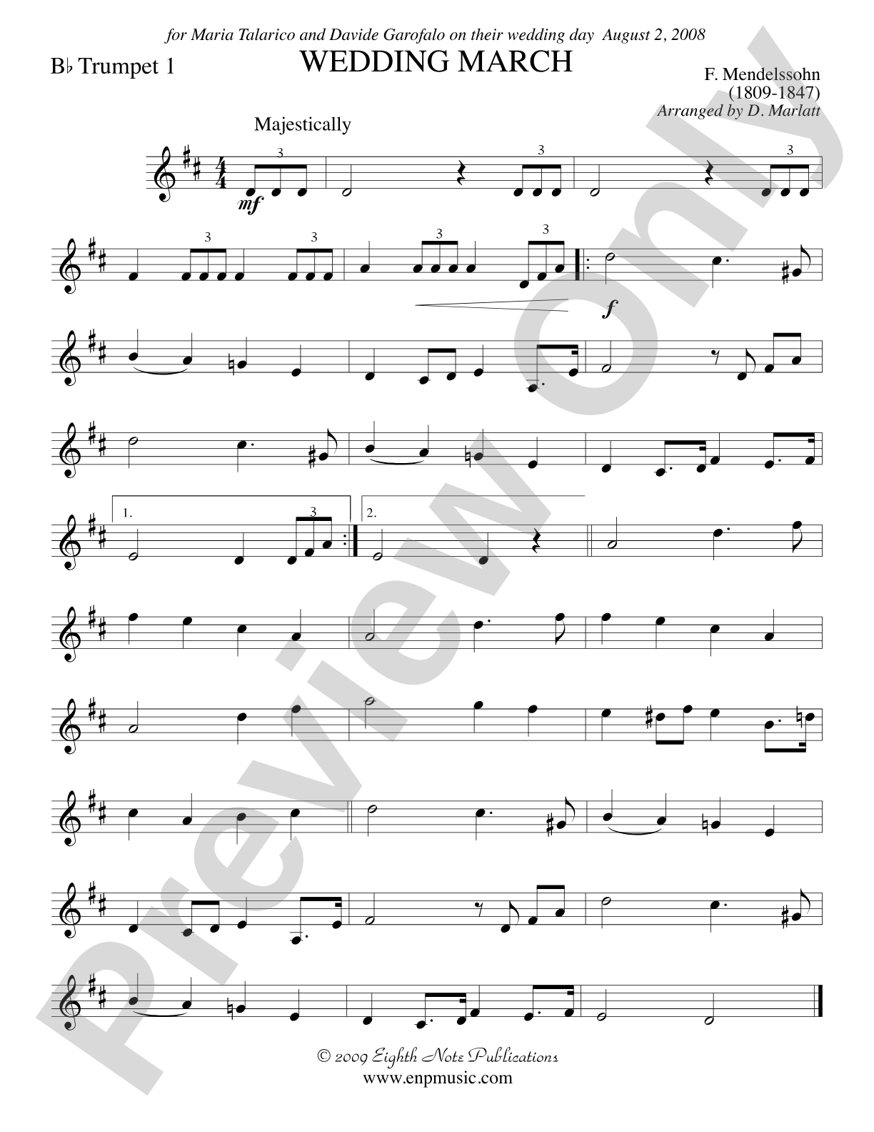 Wedding March: 1st B-flat Trumpet