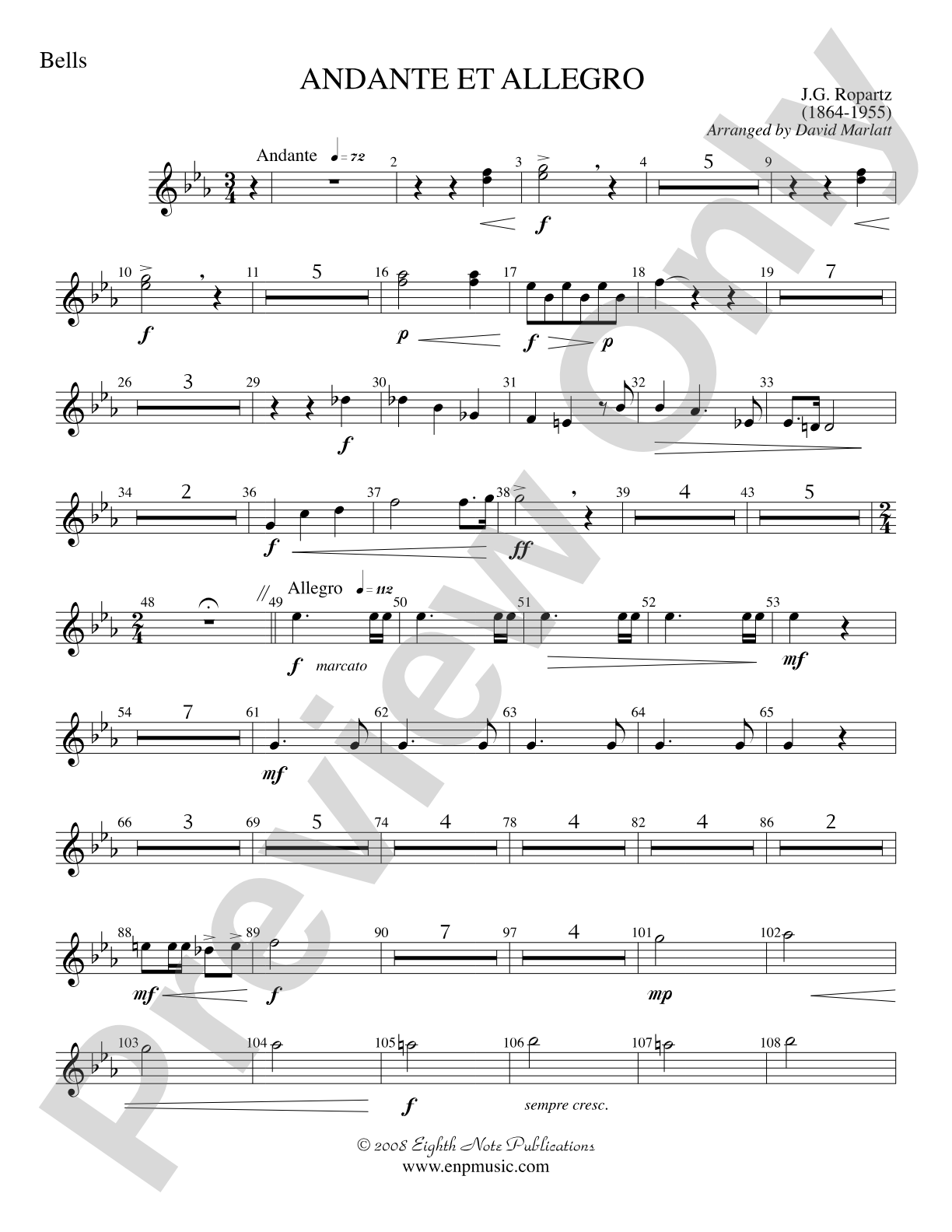 Andante et Allegro (Solo Trumpet and Concert Band): Bells