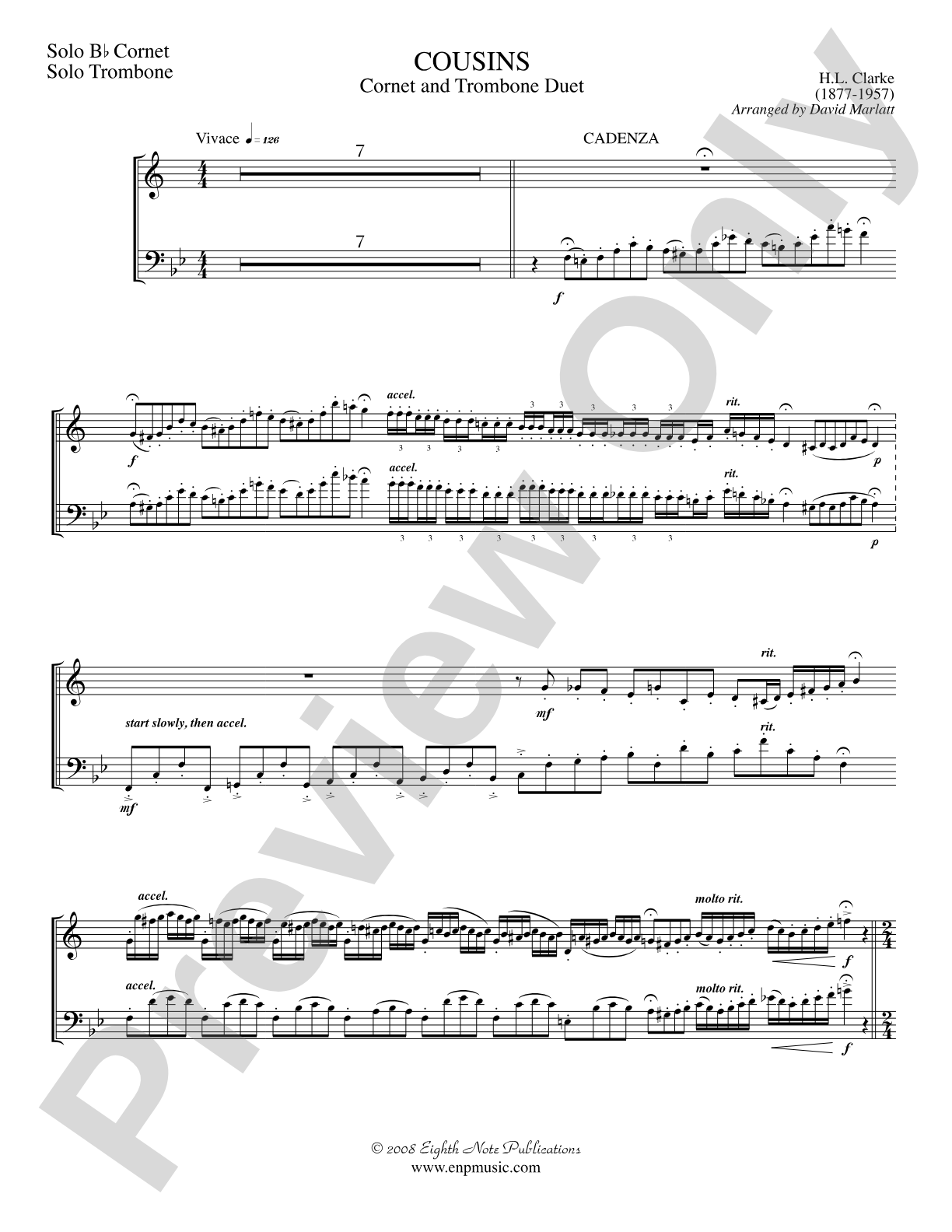 Cousins (Cornet and Trombone Duet and Concert Band): Solo