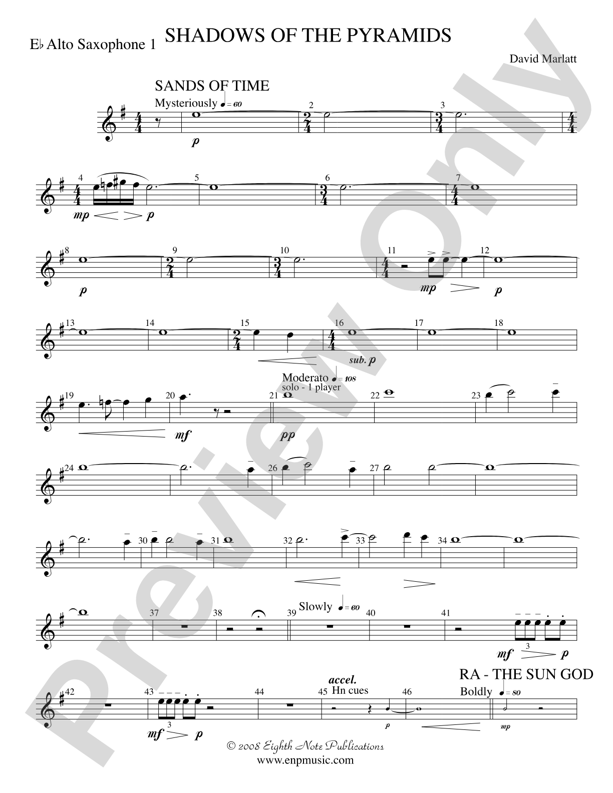 Shadows of the Pyramids: E-flat Alto Saxophone