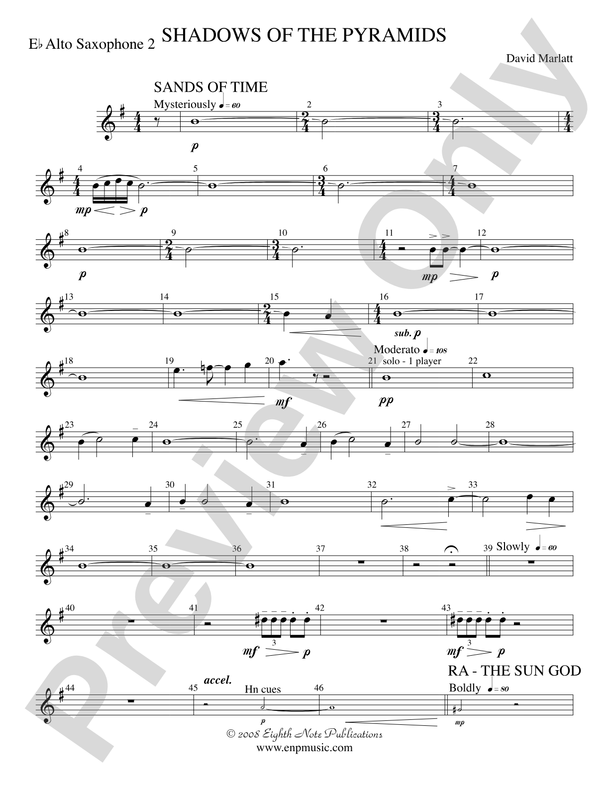 Shadows of the Pyramids: 2nd E-flat Alto Saxophone