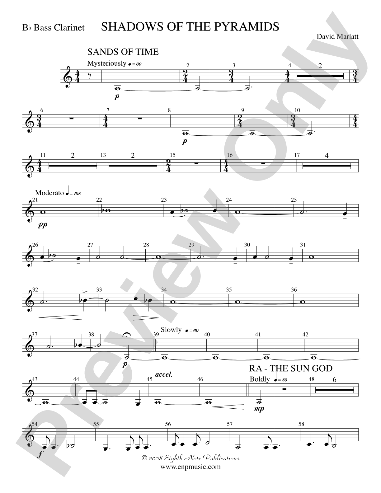 Shadows of the Pyramids: B-flat Bass Clarinet