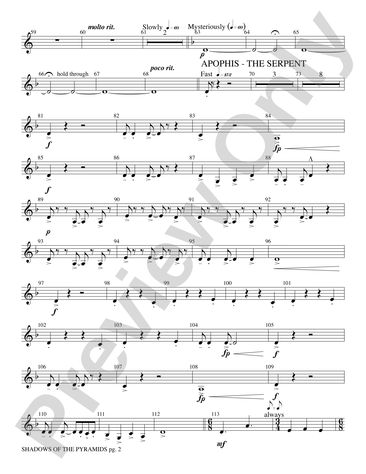 Shadows of the Pyramids: B-flat Bass Clarinet