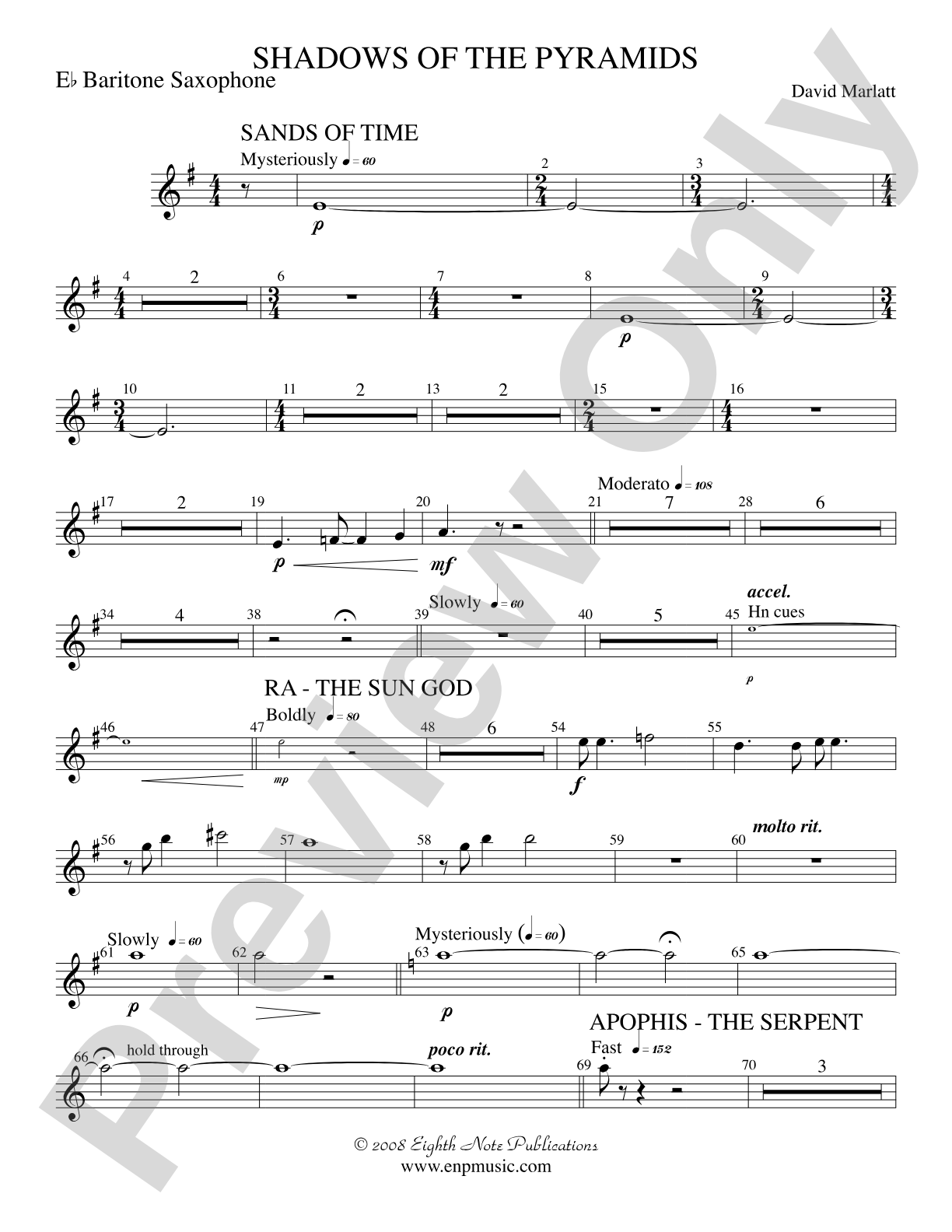 Shadows of the Pyramids: E-flat Baritone Saxophone