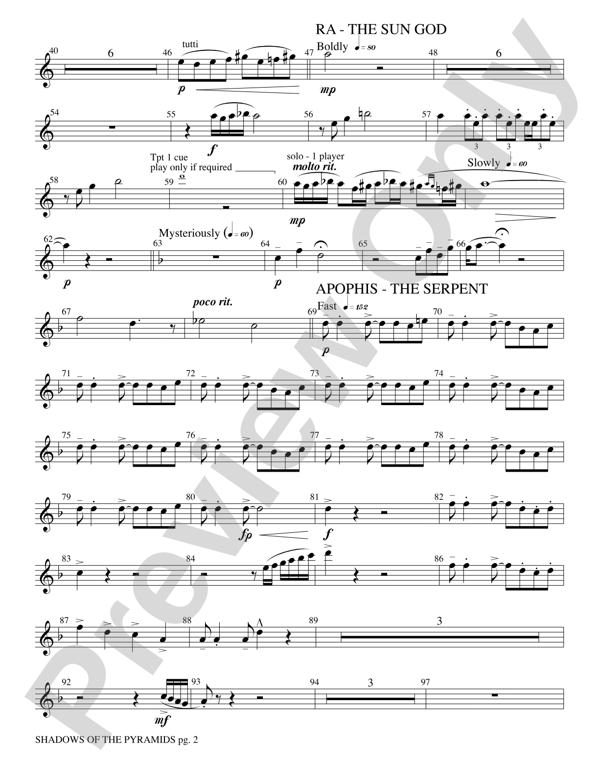 Shadows of the Pyramids: 1st B-flat Clarinet