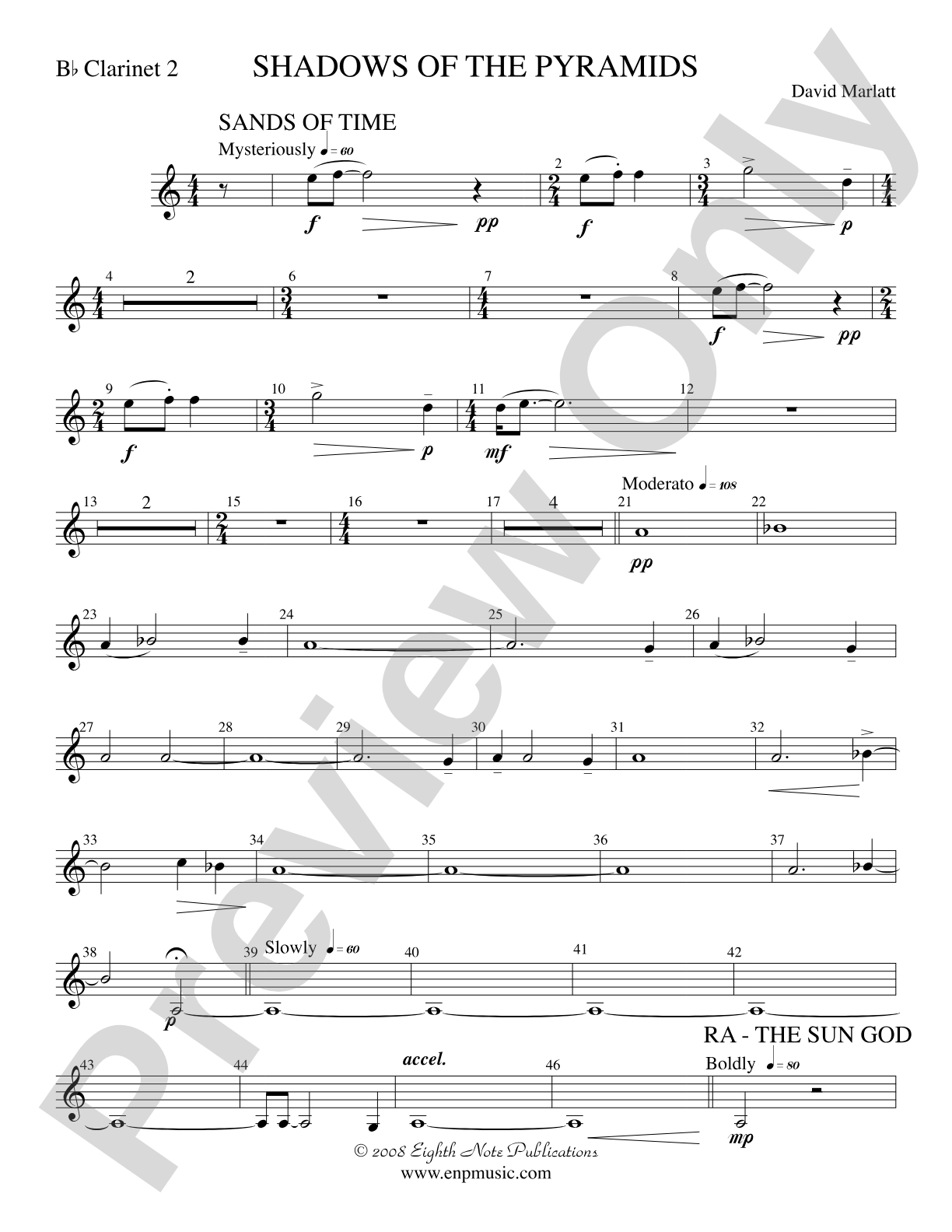 Shadows of the Pyramids: 2nd B-flat Clarinet