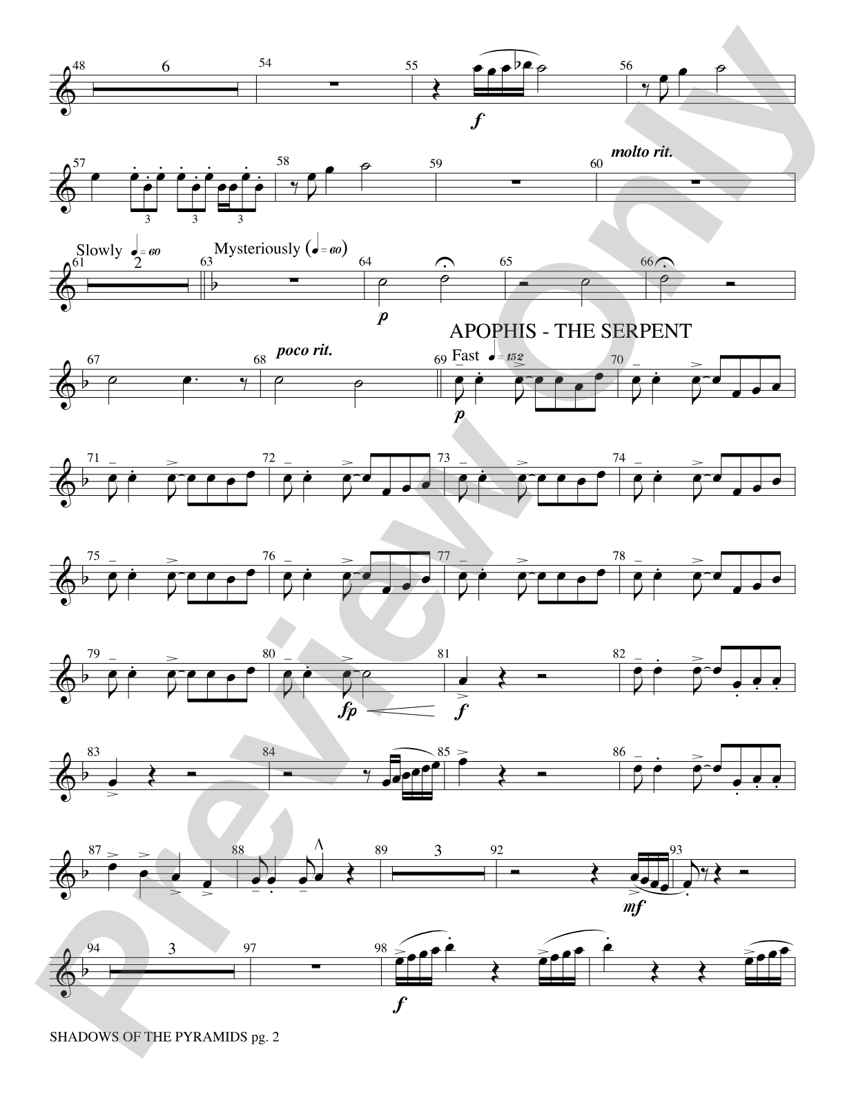 Shadows of the Pyramids: 2nd B-flat Clarinet